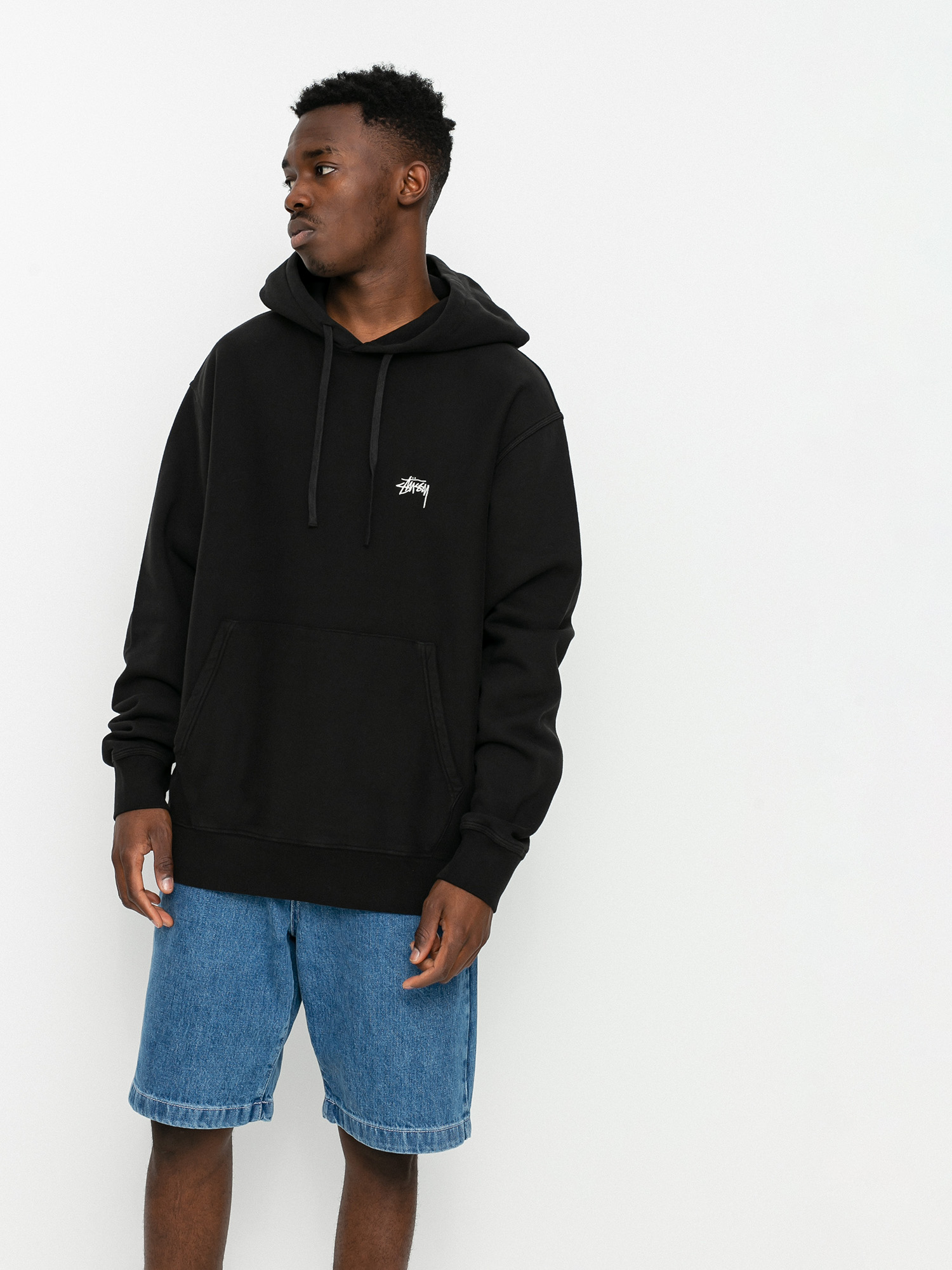 Bluza z kapturem Stussy Stock Logo HD (black)