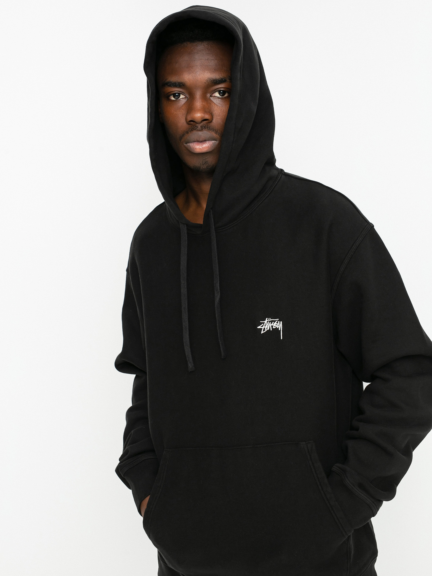 Bluza z kapturem Stussy Stock Logo HD (black)
