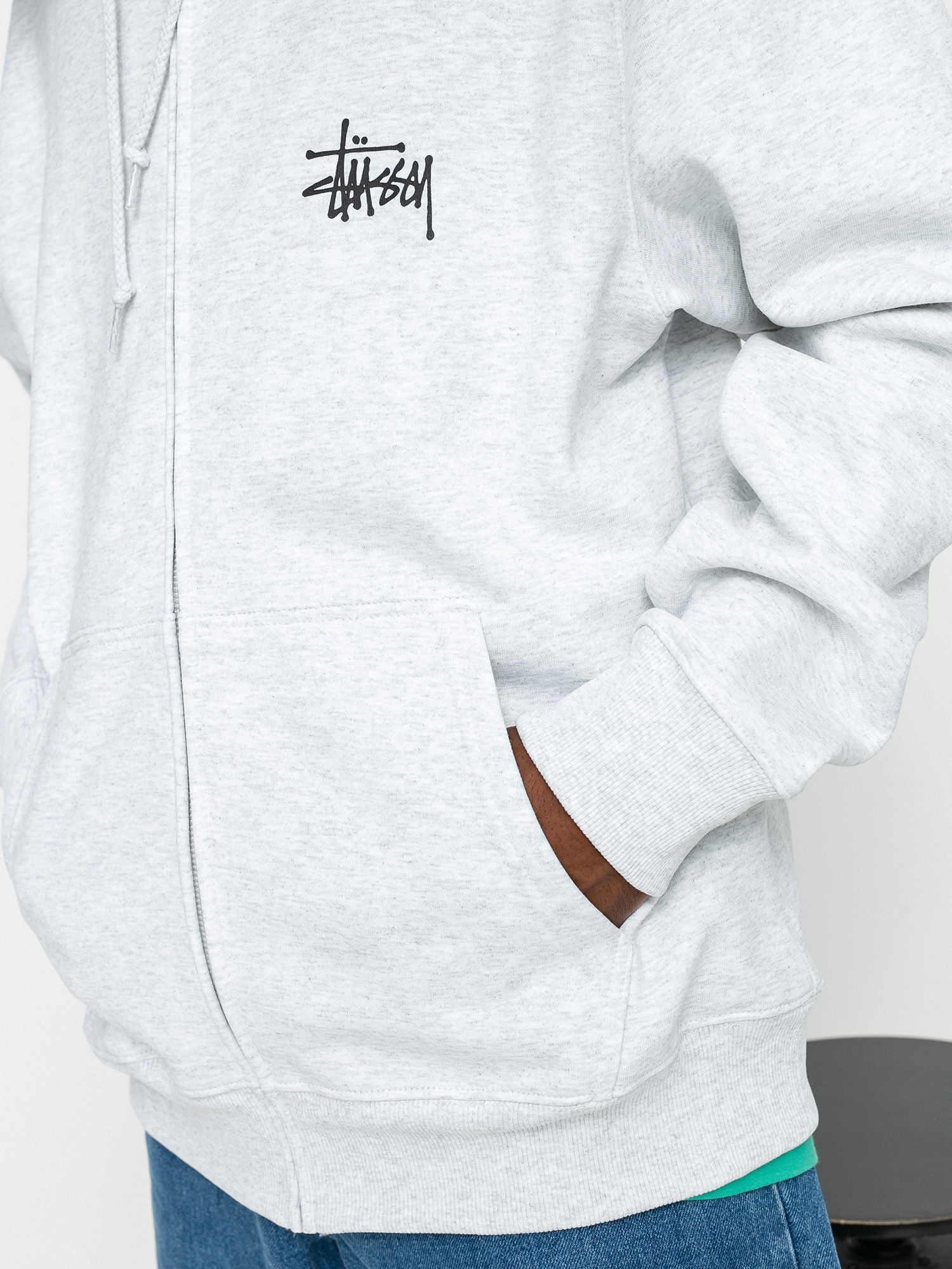 Bluza z kapturem Stussy Basic Stussy ZHD (ash heather)