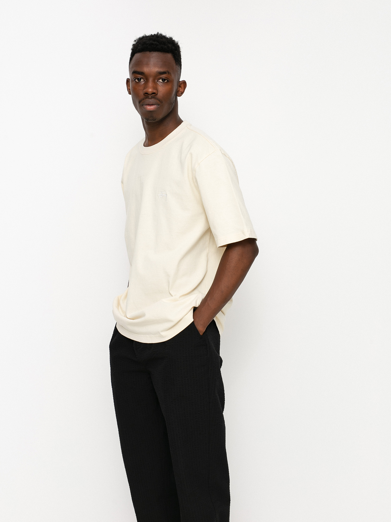 T-shirt Stussy Stock Logo (oatmeal)