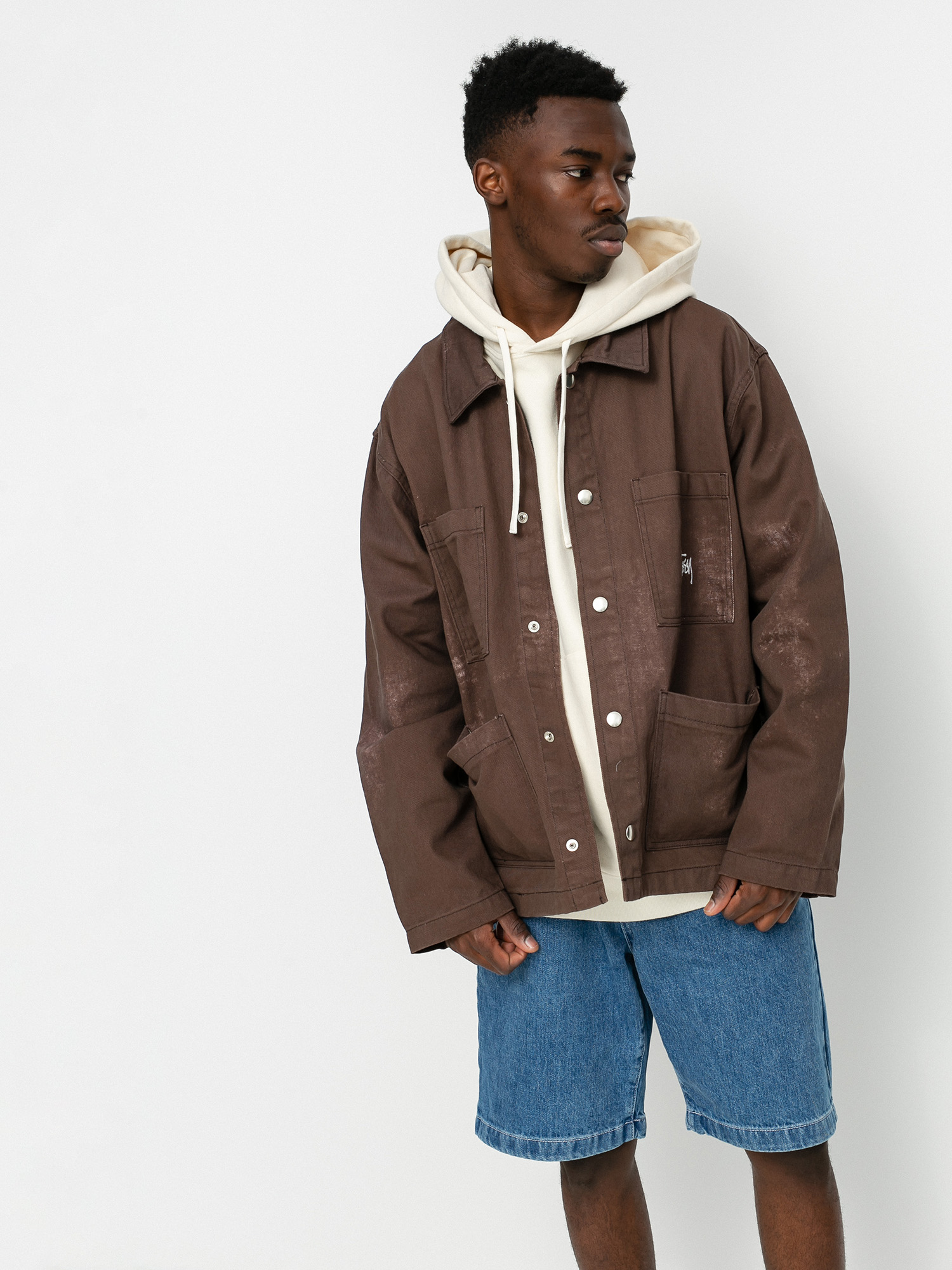 Kurtka Stussy Spotted Bleach Chore (brown)