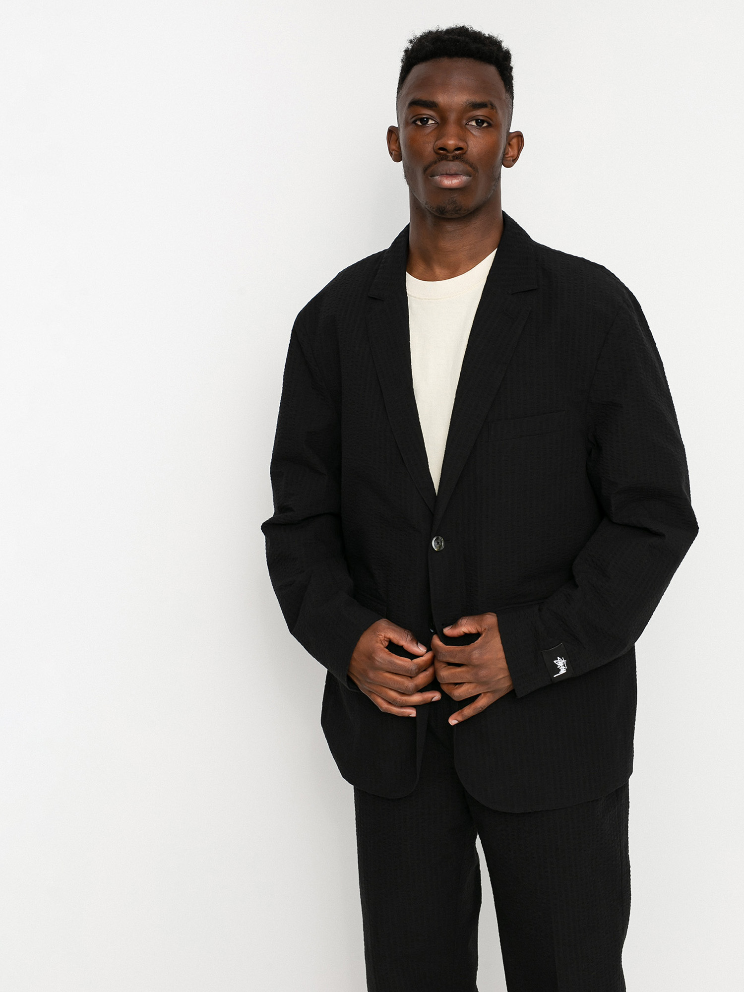 Marynarka Stussy Seersucker Sport (black)