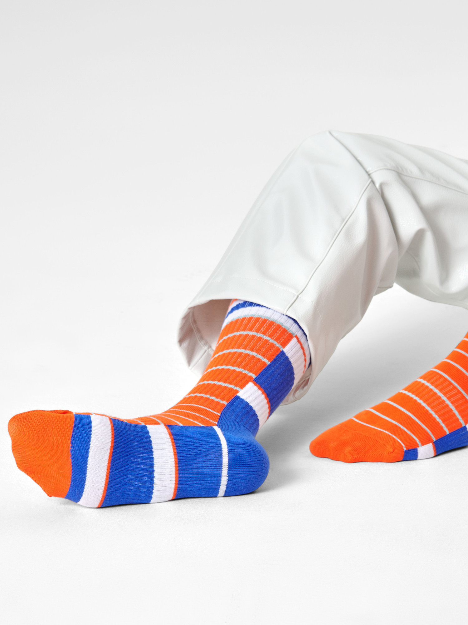 Skarpetki Happy Socks Half Half Thin Crew (blue/orange)