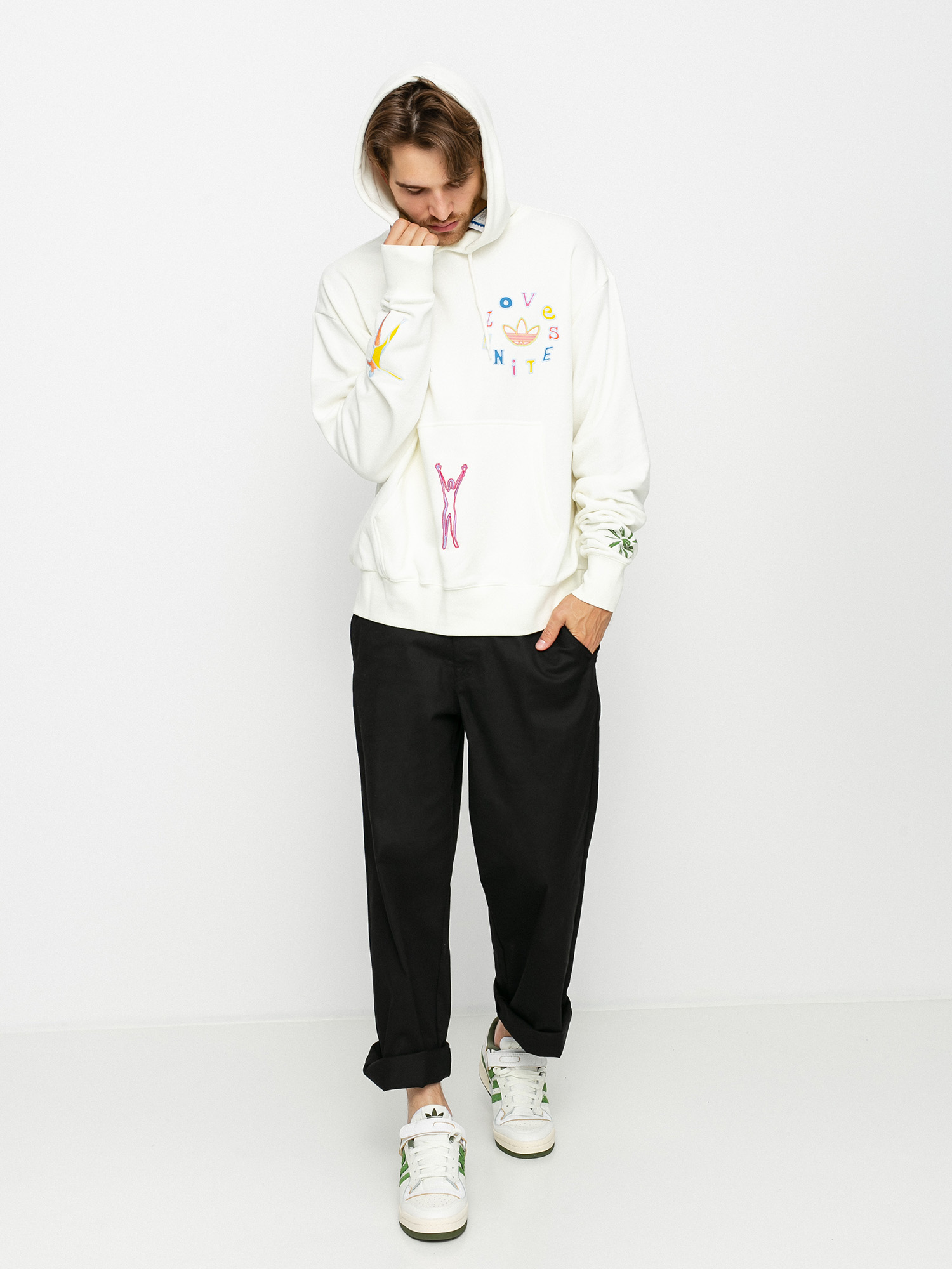 Bluza z kapturem adidas Originals Love Unites HD (owhite/multco)
