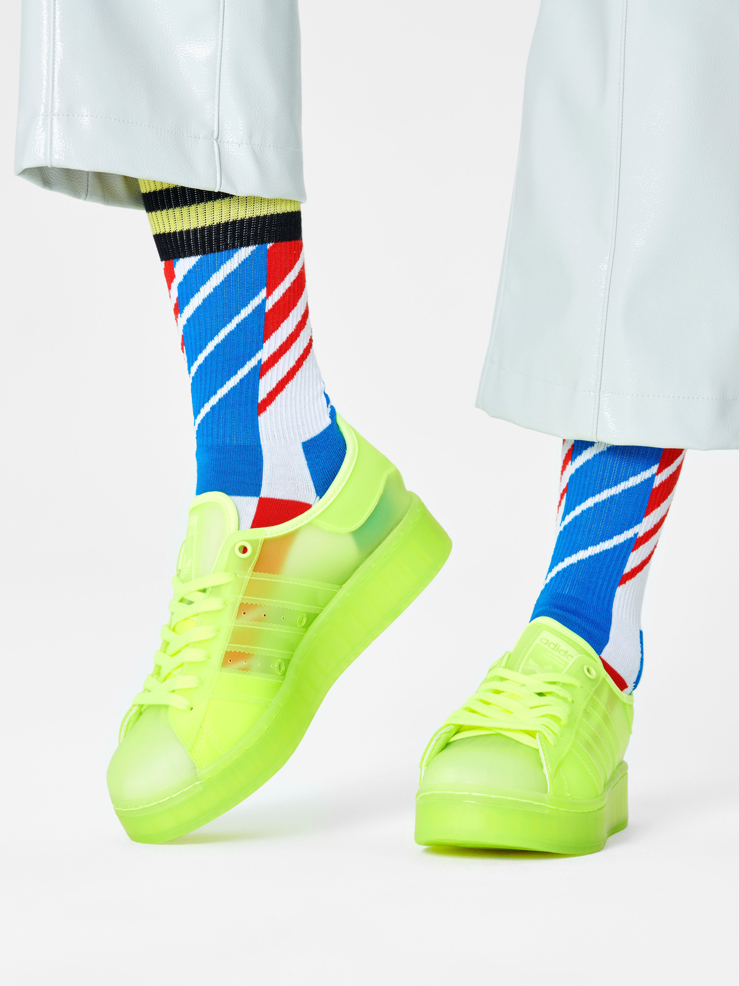 Skarpetki Happy Socks Scattered Stripe Crew (yellow/white/blue)