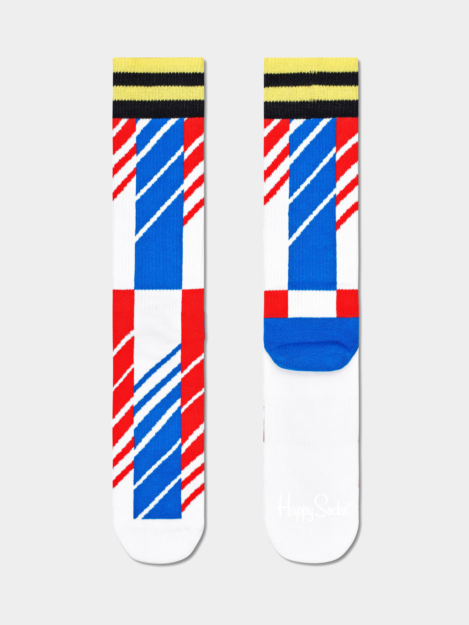Skarpetki Happy Socks Scattered Stripe Crew (yellow/white/blue)