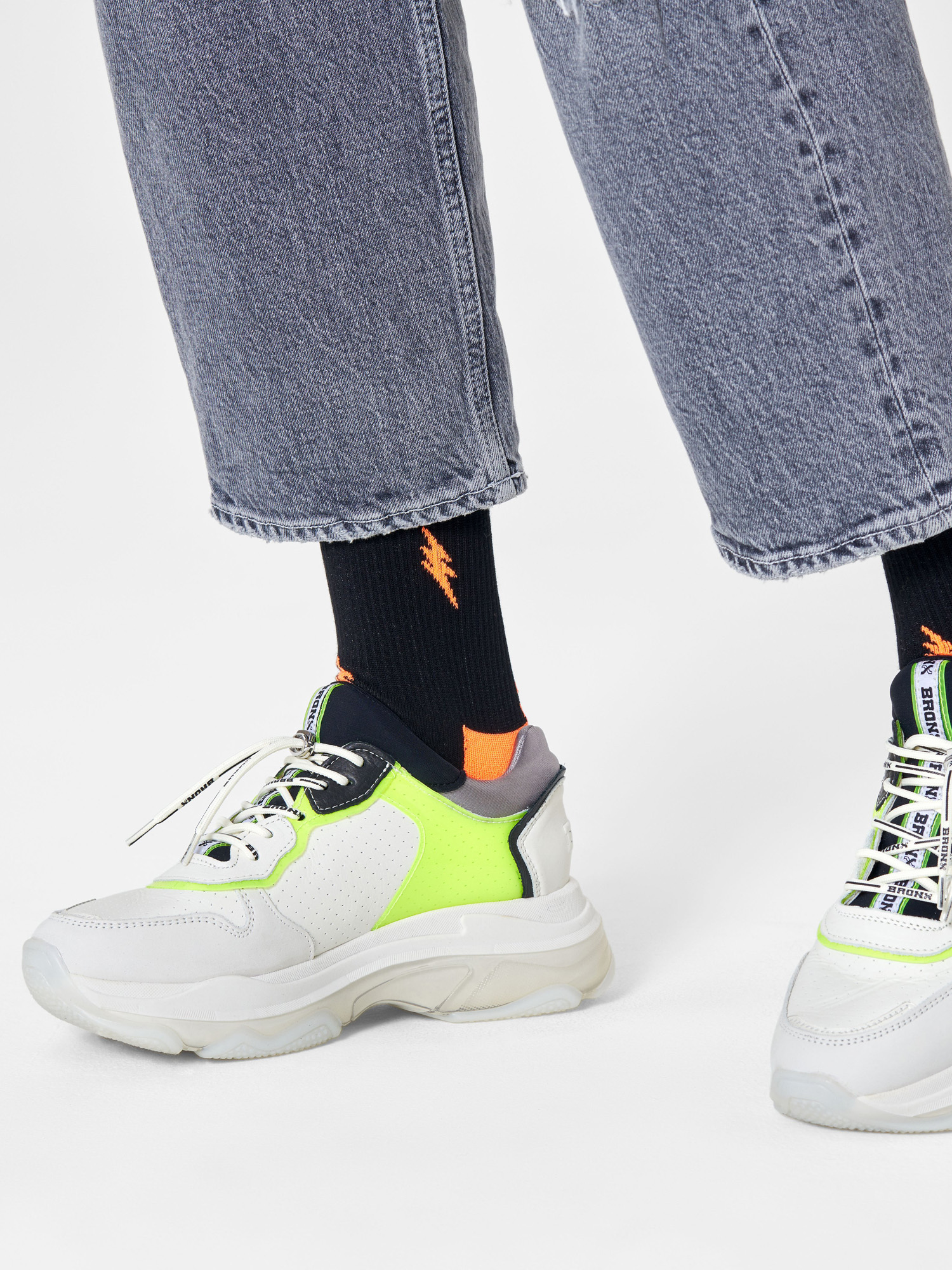 Skarpetki Happy Socks Small Flash Crew (black/yellow)