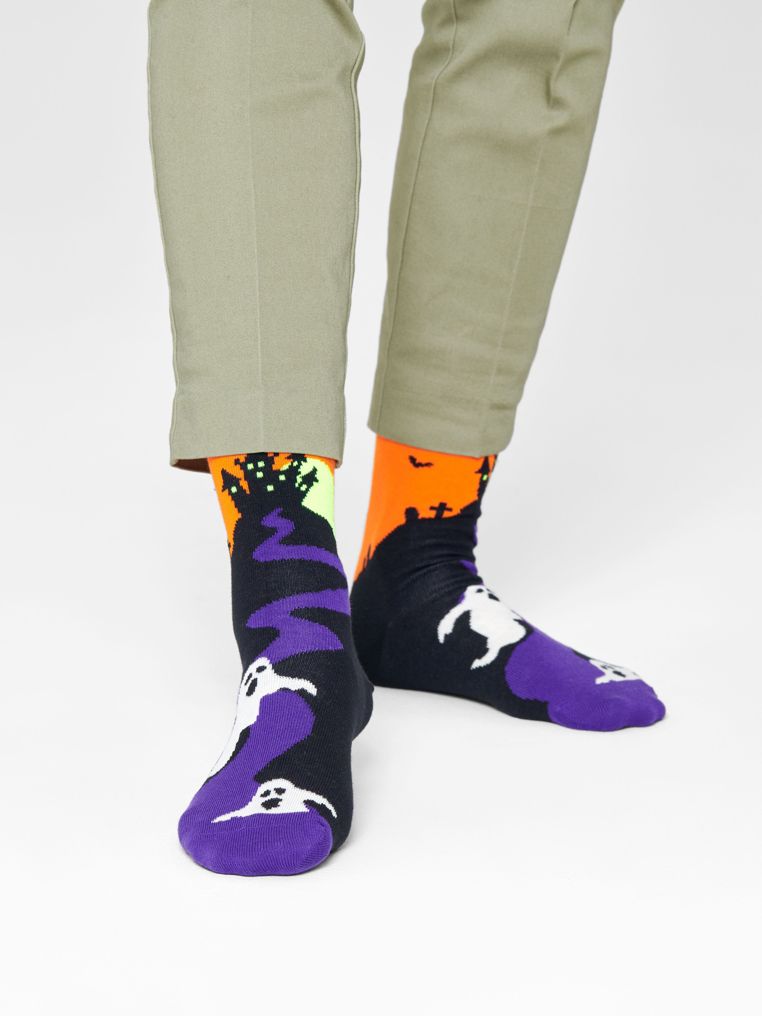 Skarpetki Happy Socks Halloween Ghost (orange/black/purple)