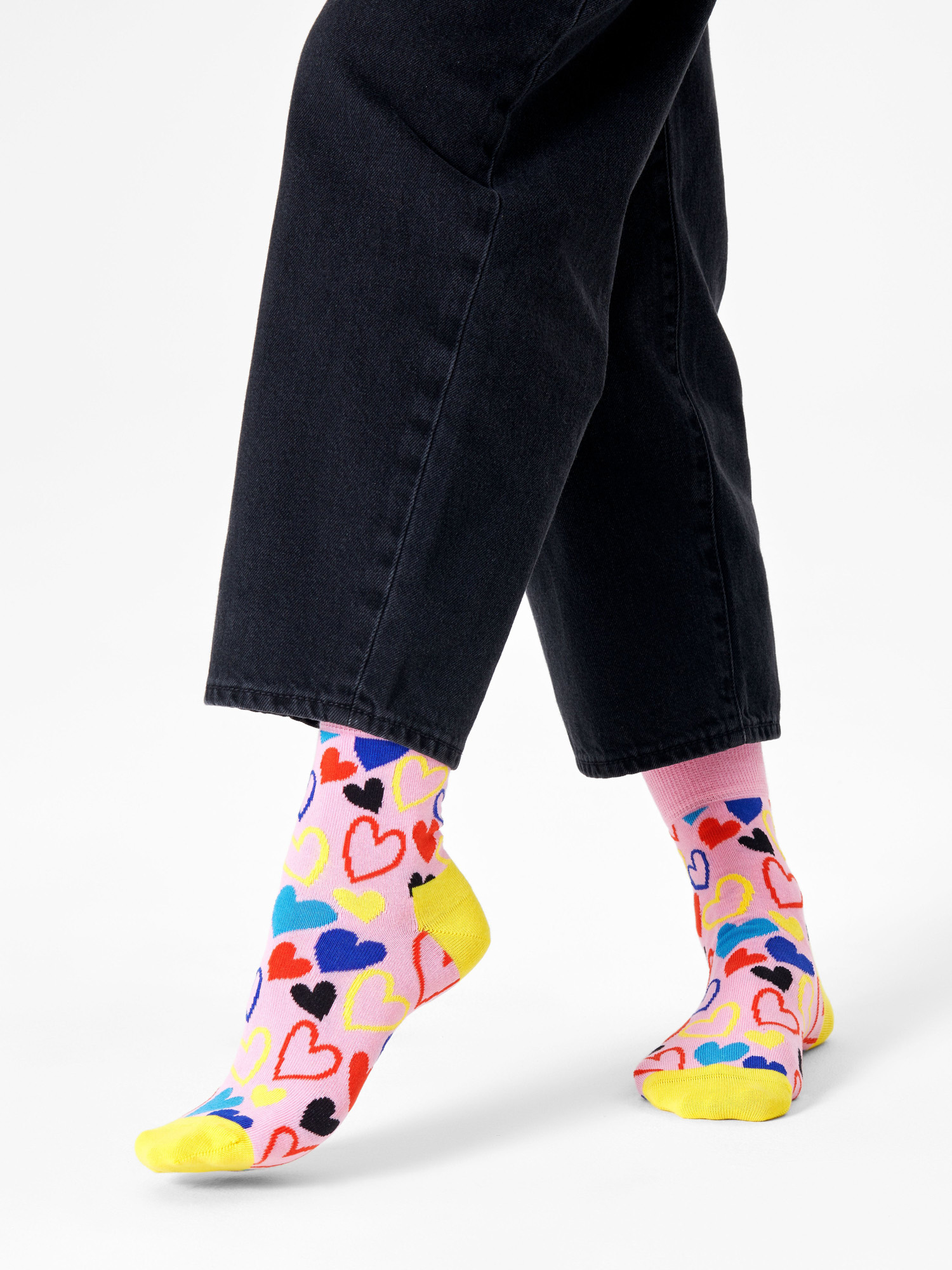 Skarpetki Happy Socks I Heart U Half Crew (pink/yellow)