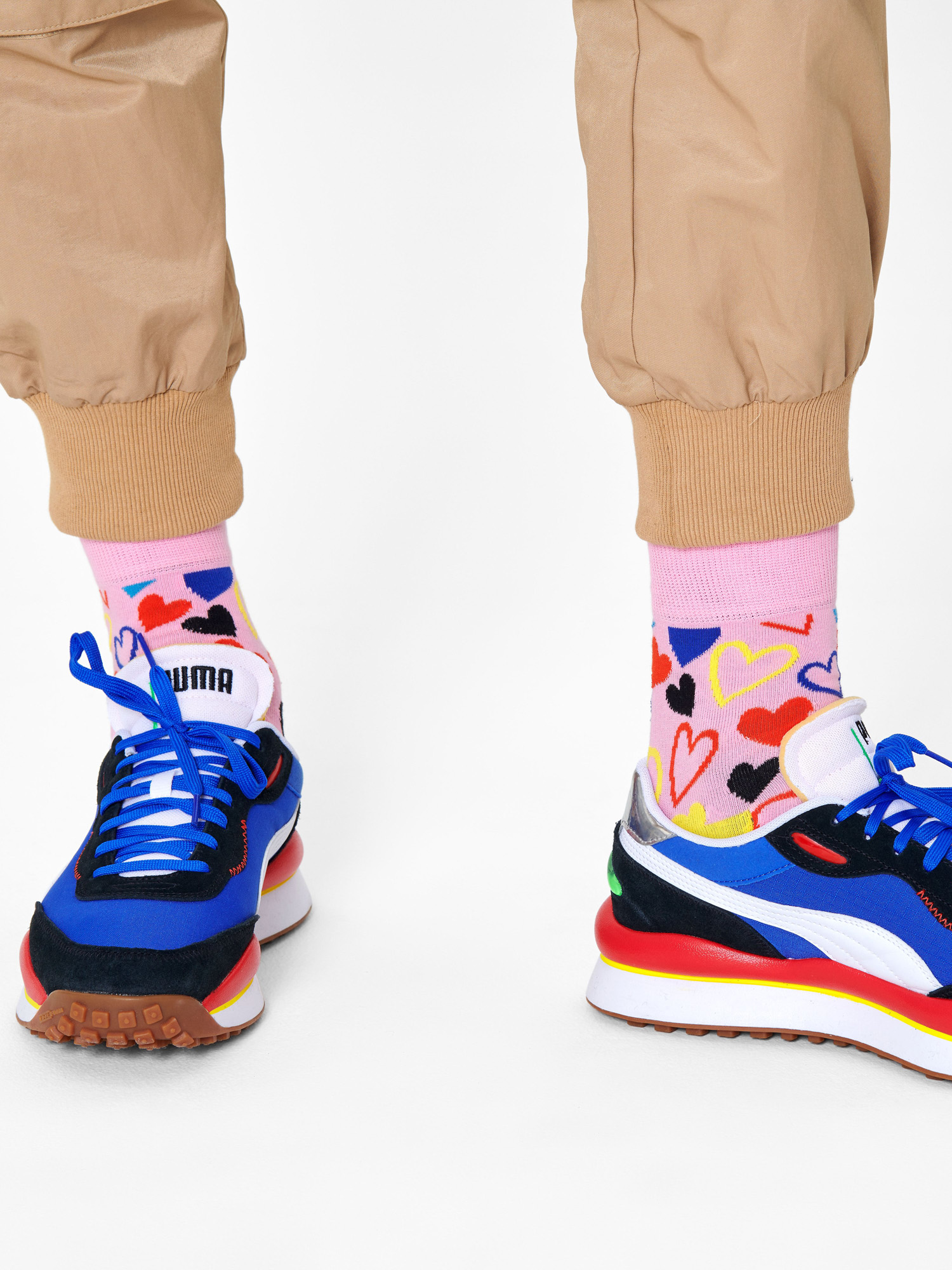 Skarpetki Happy Socks I Heart U Half Crew (pink/yellow)