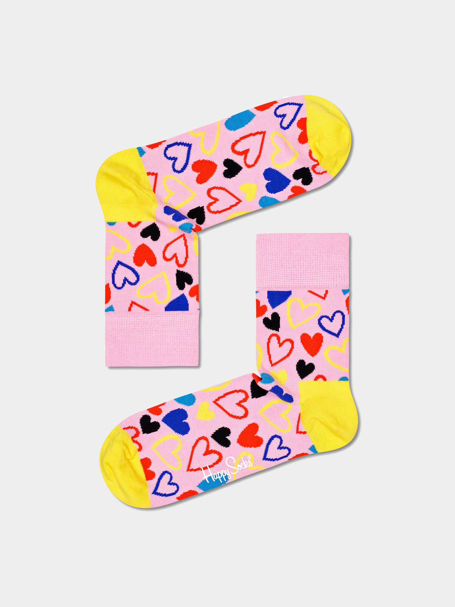 Skarpetki Happy Socks I Heart U Half Crew (pink/yellow)