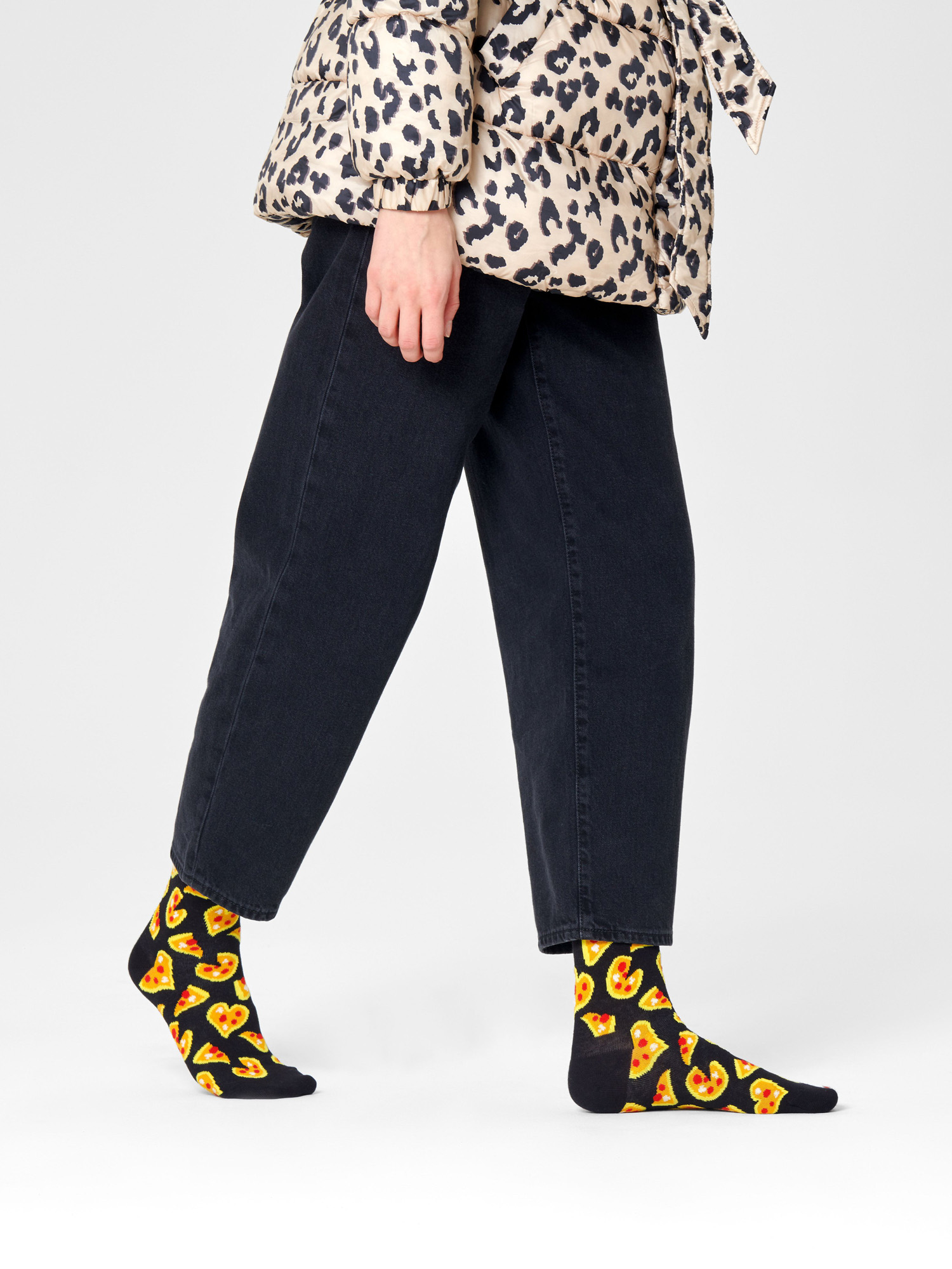Skarpetki Happy Socks Pizza Love (black/yellow)