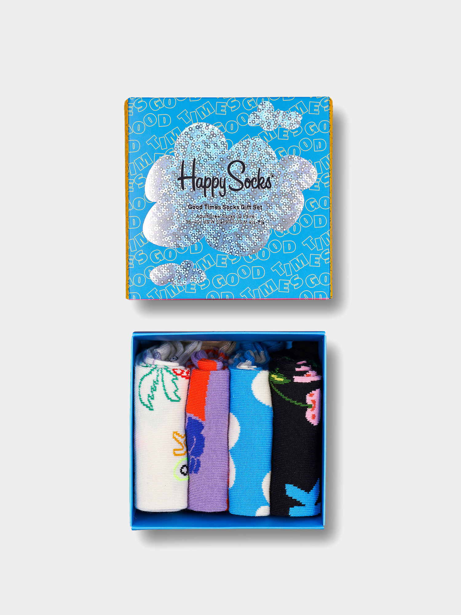 Skarpetki Happy Socks Good Timess Gift Set 4Pk (black/blue/white/multi)