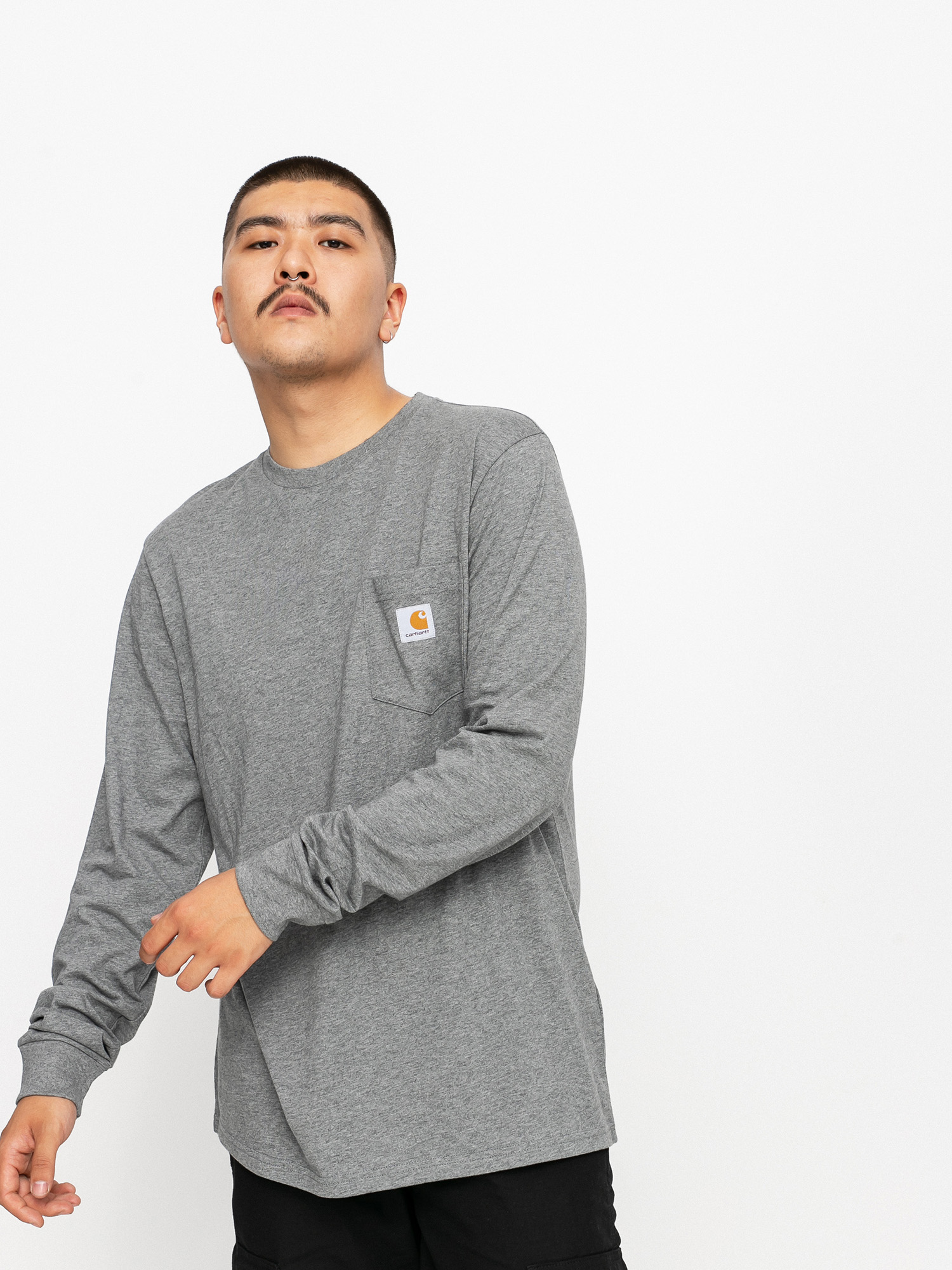 Longsleeve Carhartt WIP Pocket (dark grey heather)