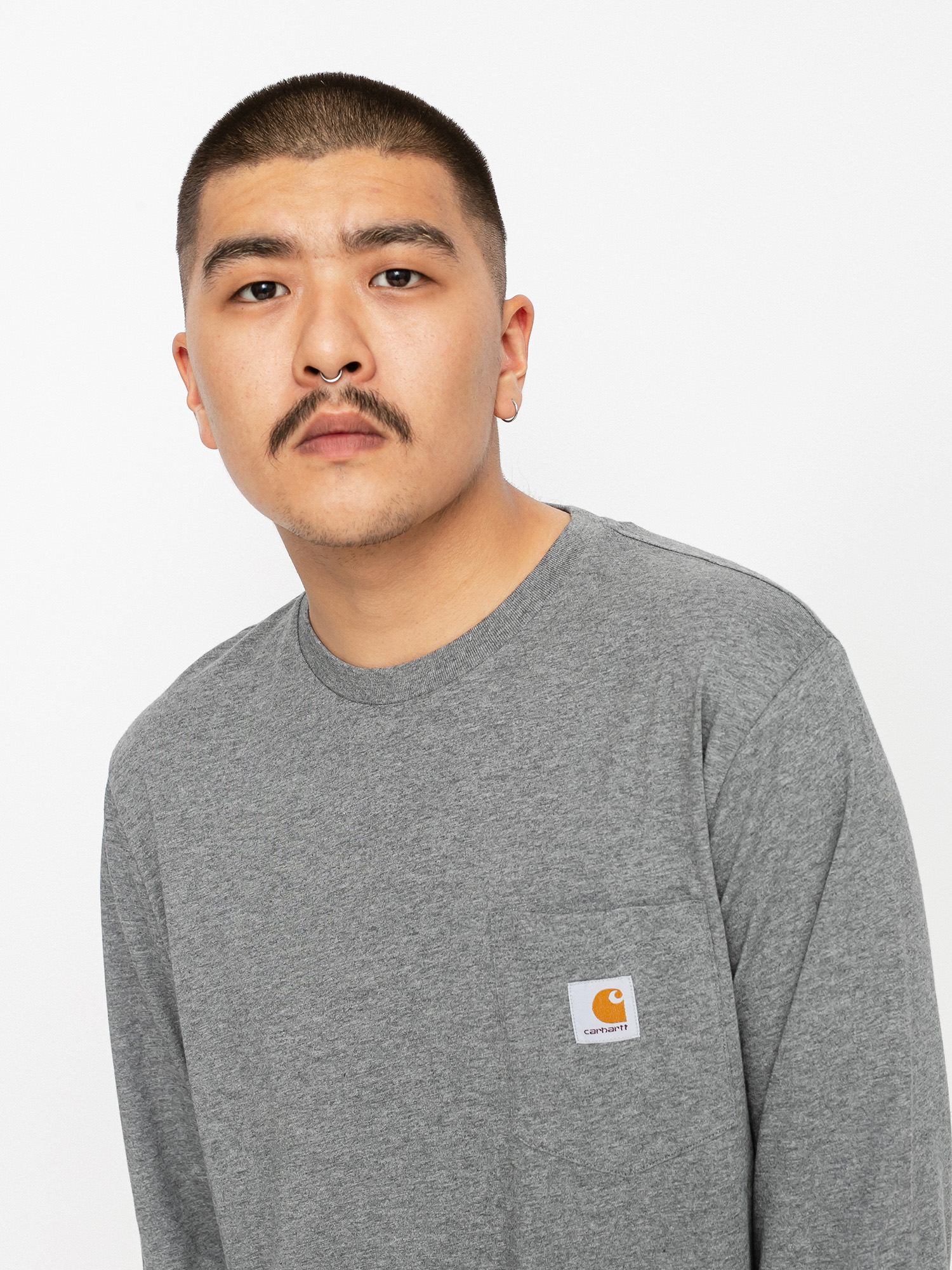 Longsleeve Carhartt WIP Pocket (dark grey heather)