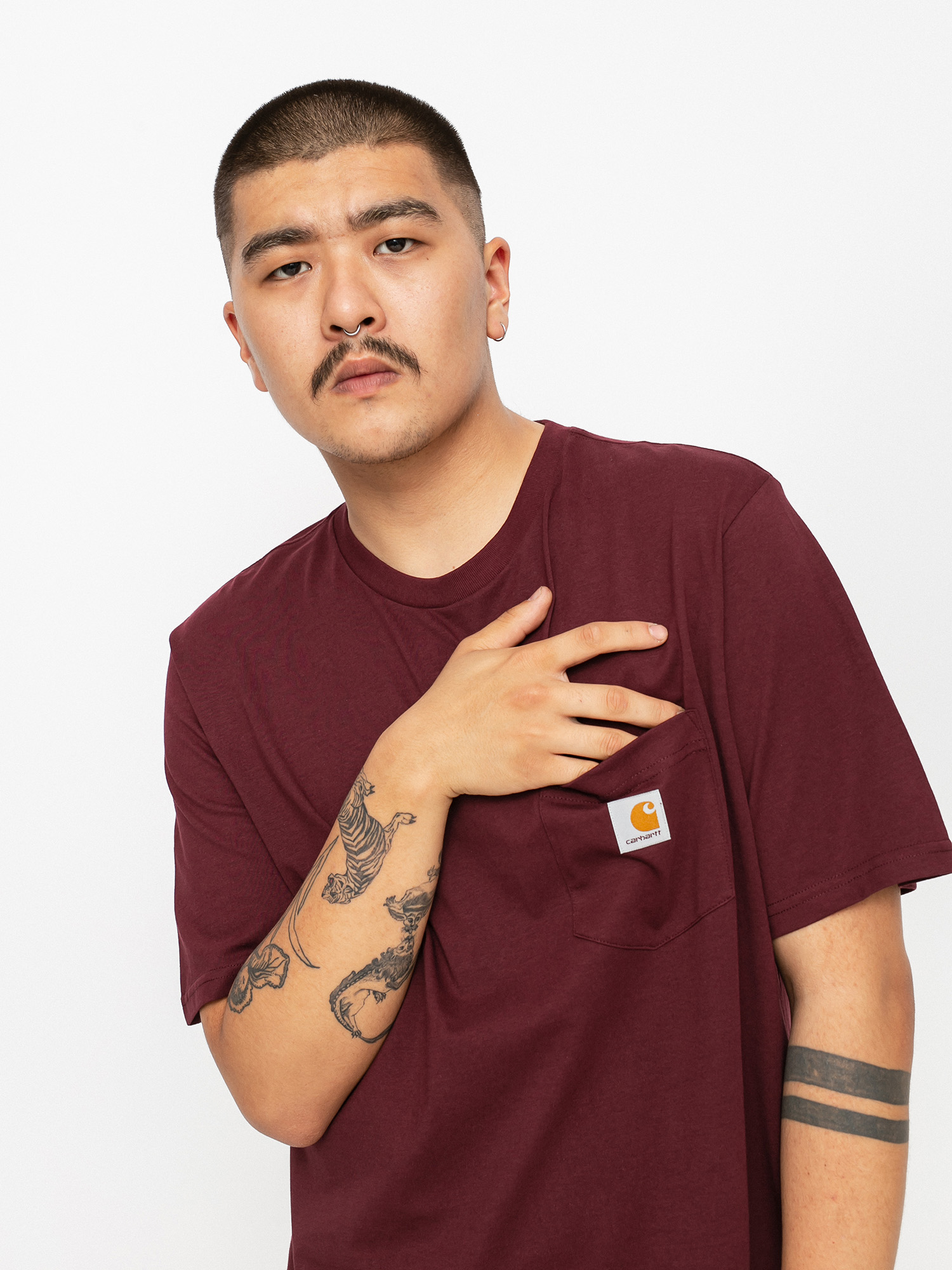 T-shirt Carhartt WIP Pocket (wine)