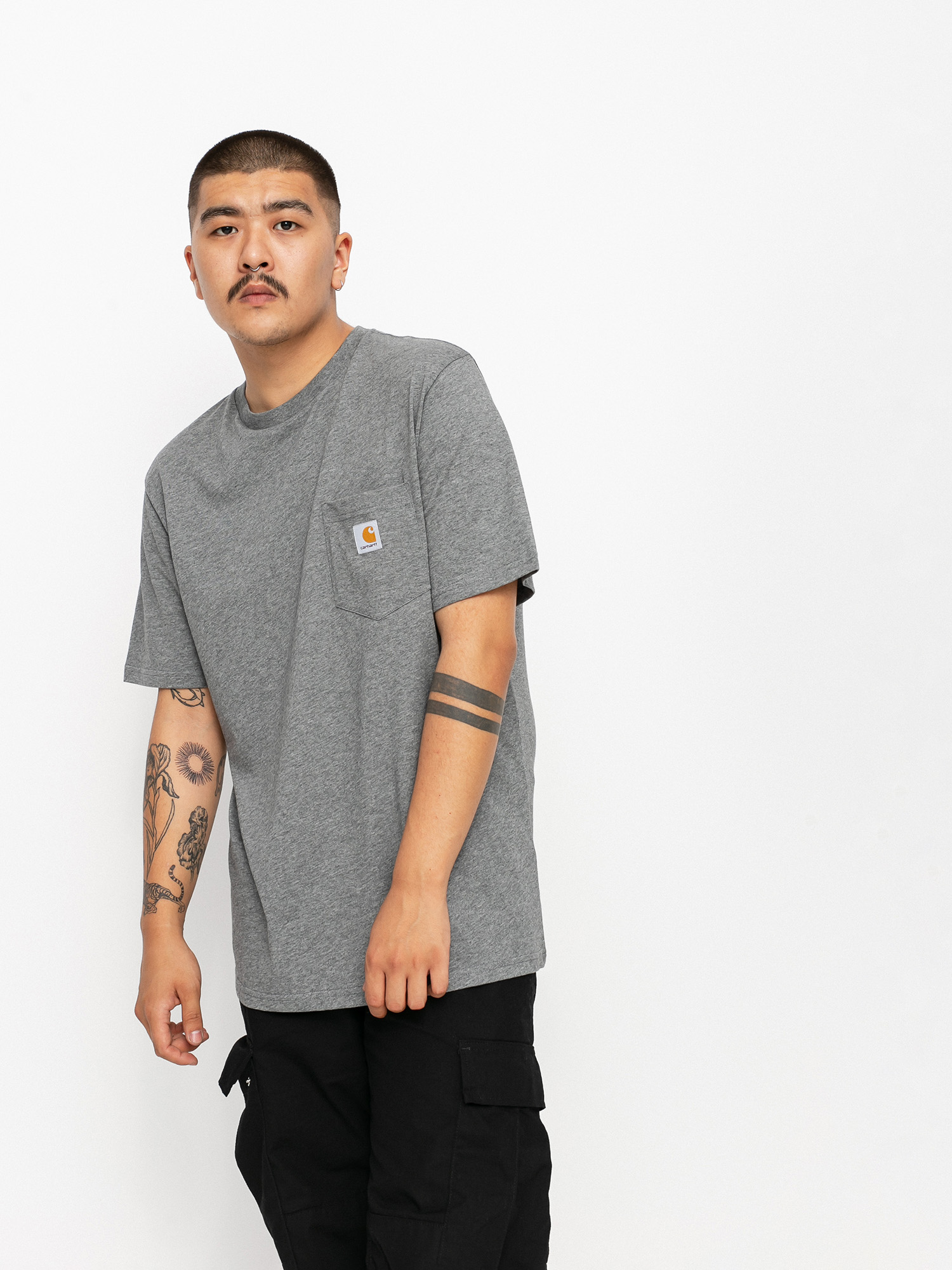 T-shirt Carhartt WIP Pocket (dark grey heather)
