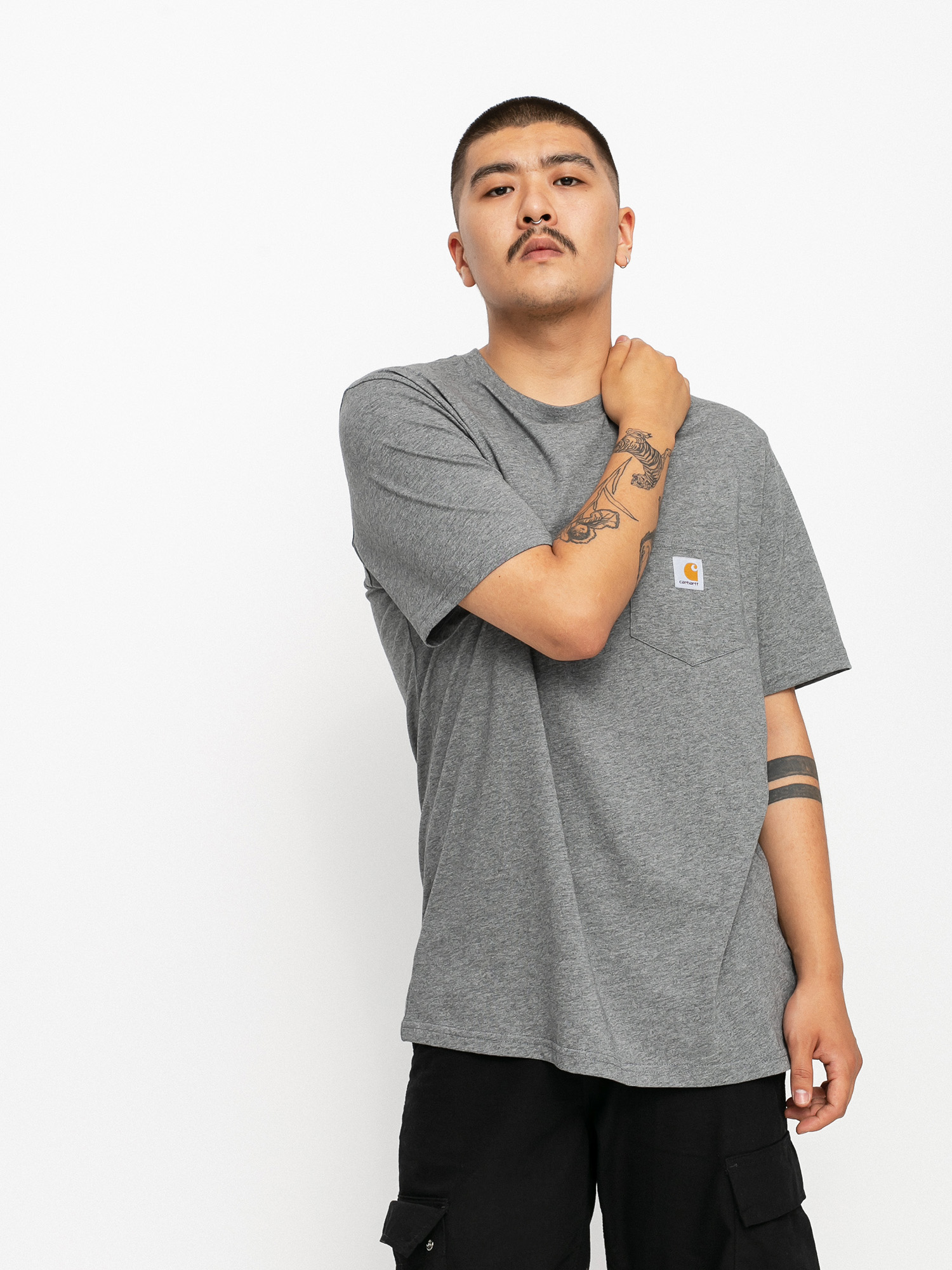 T-shirt Carhartt WIP Pocket (dark grey heather)