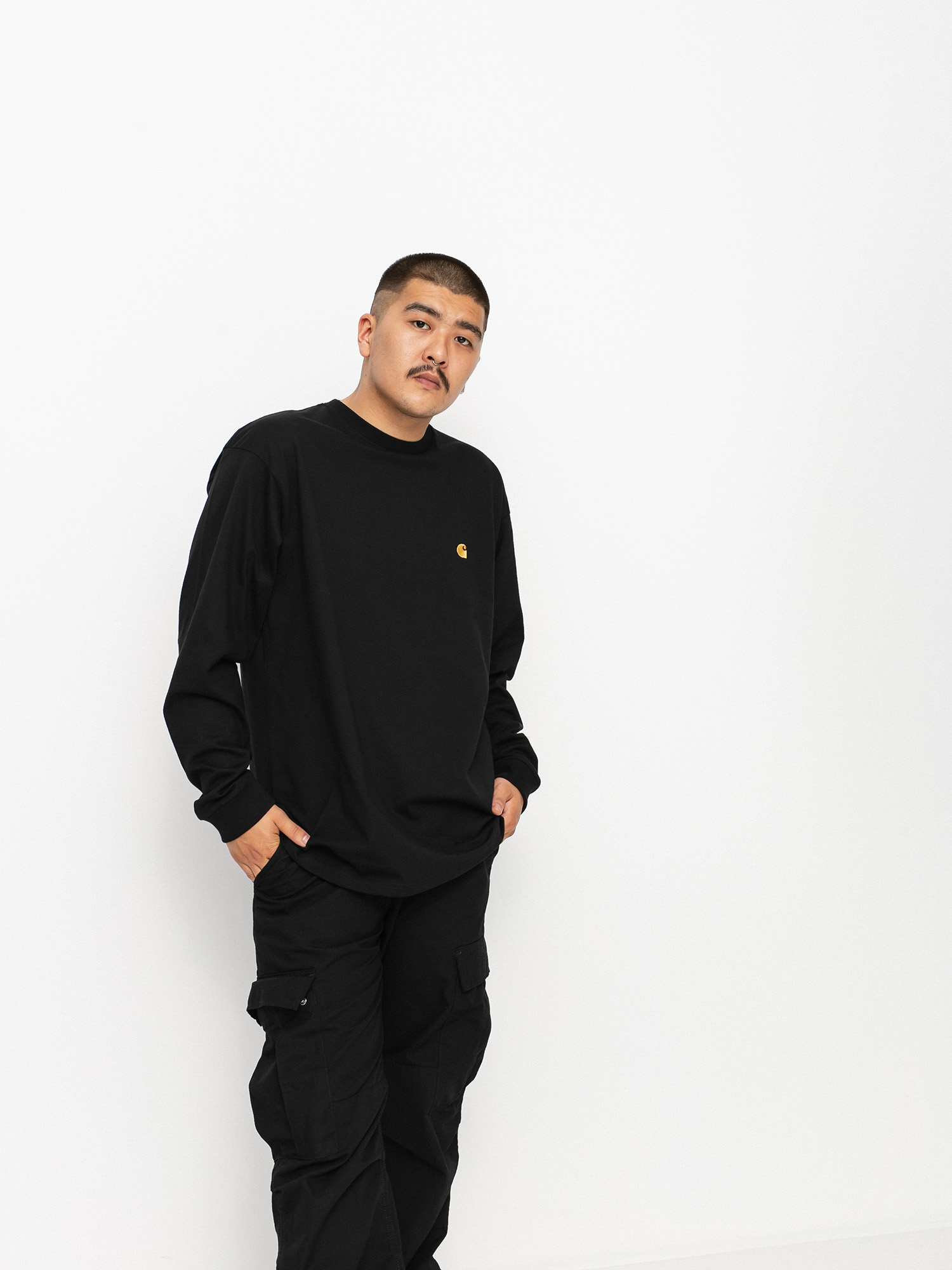 Longsleeve Carhartt WIP Chase (black/gold)
