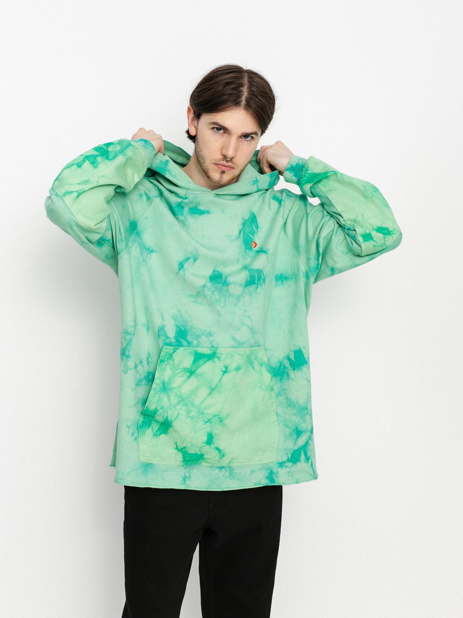 Bluza z kapturem Converse Marble HD (harbor teal)
