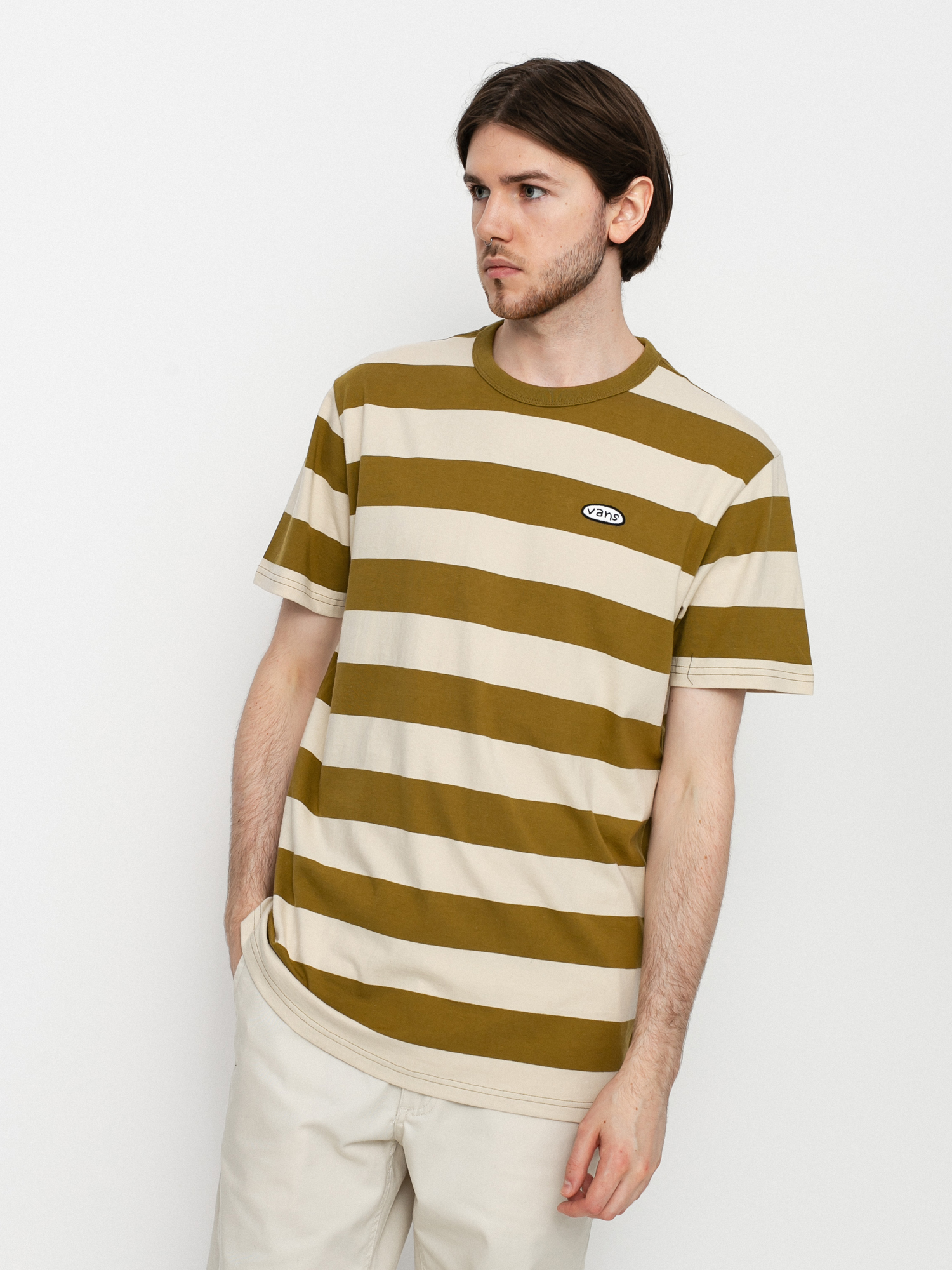 T-shirt Vans Color Multiplier Stripe Crew (nutria/oatmeal)
