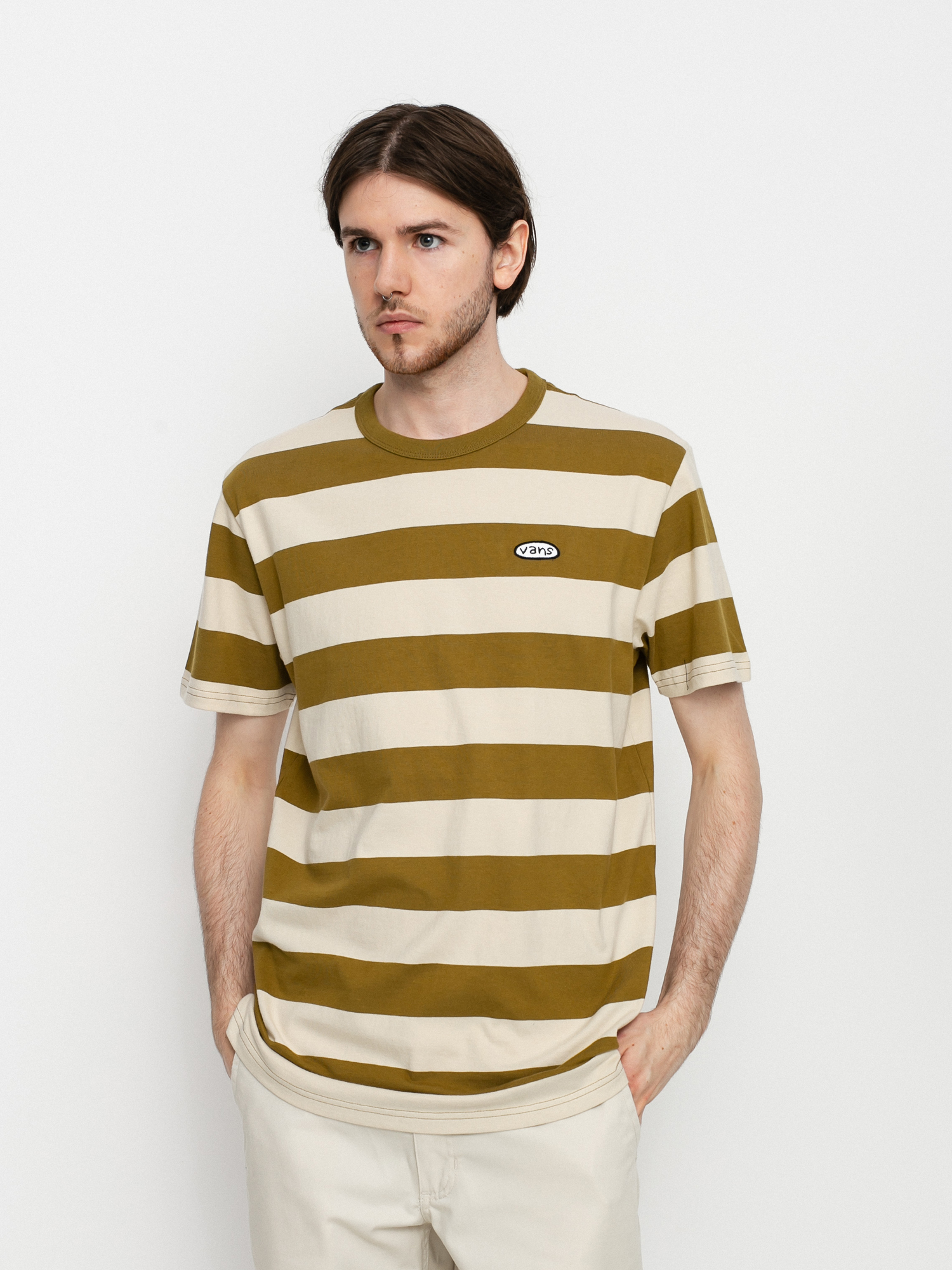 T-shirt Vans Color Multiplier Stripe Crew (nutria/oatmeal)