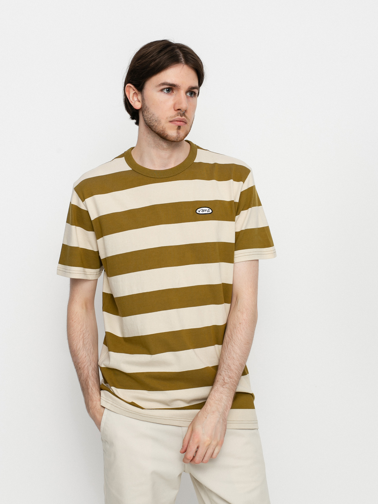 T-shirt Vans Color Multiplier Stripe Crew (nutria/oatmeal)