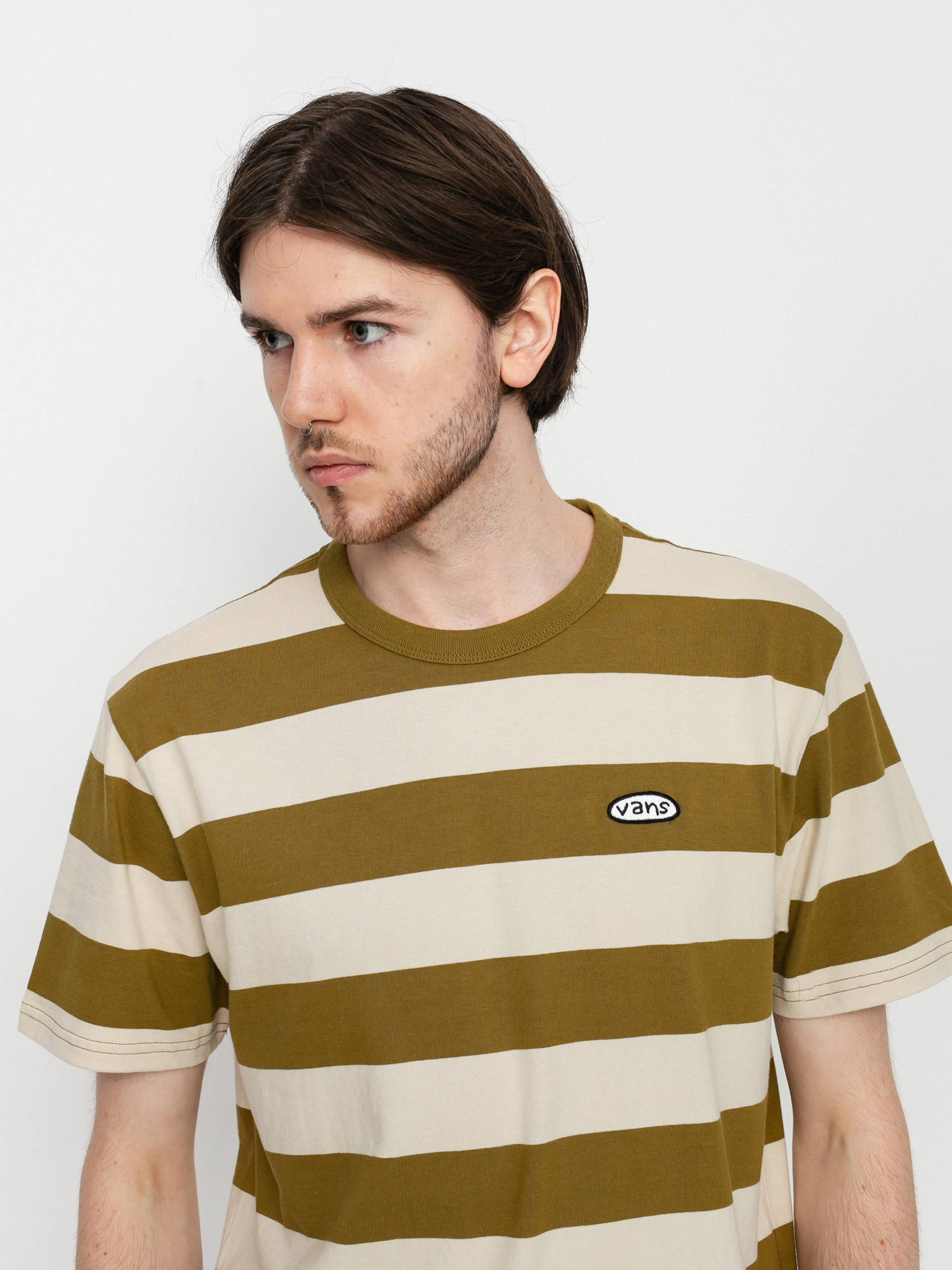 T-shirt Vans Color Multiplier Stripe Crew (nutria/oatmeal)