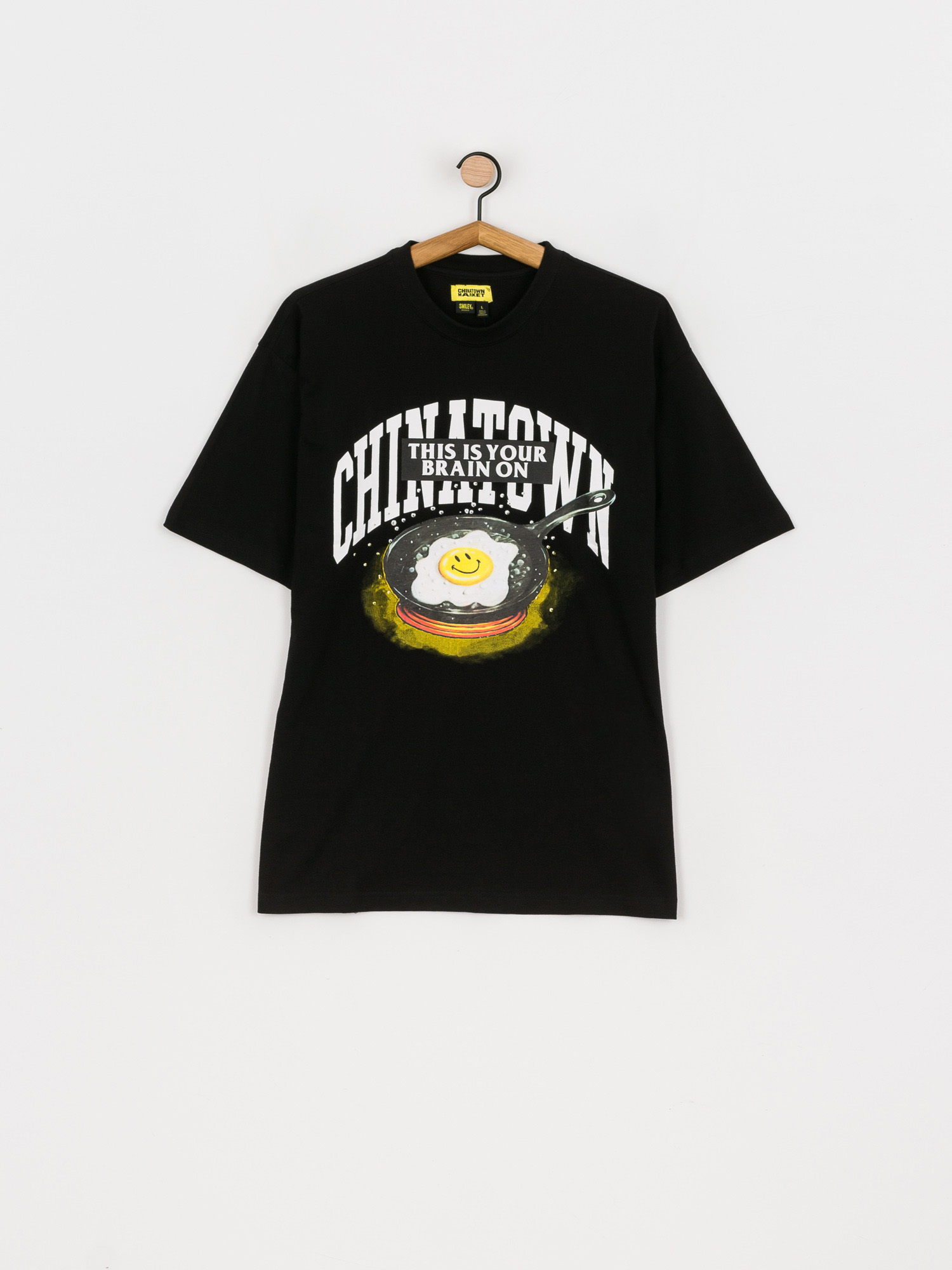 T-shirt Chinatown Market Smiley Brain On Fried (black)