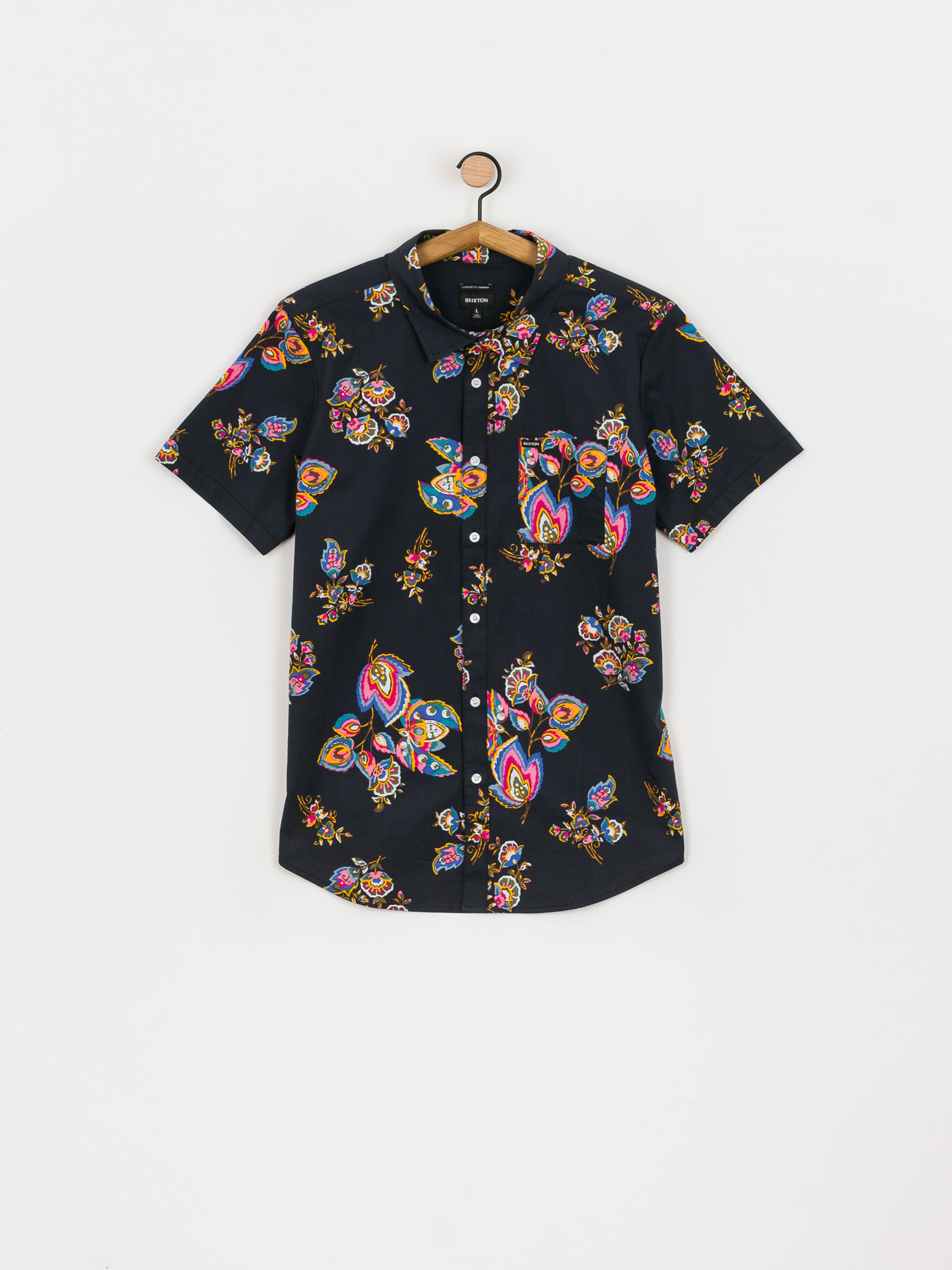 Koszula Brixton Charter Print (black/purple)