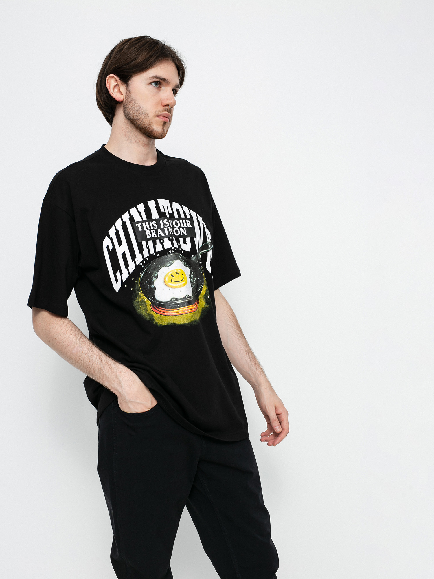 T-shirt Chinatown Market Smiley Brain On Fried (black)