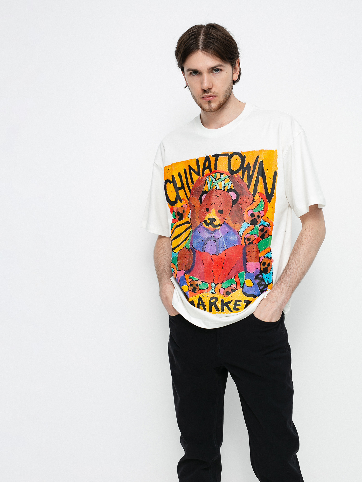 T-shirt Chinatown Market Dunking Bear Watercolor (cream)