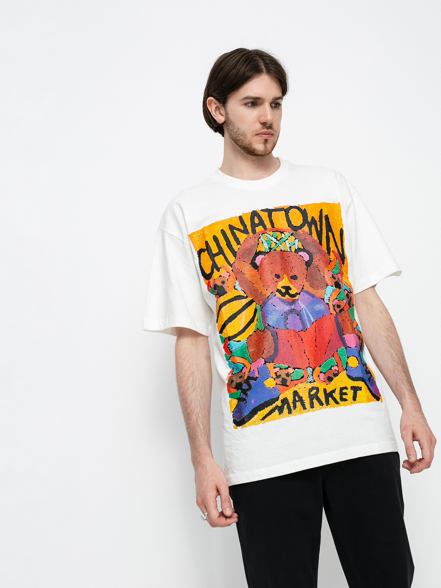 T-shirt Chinatown Market Dunking Bear Watercolor (cream)