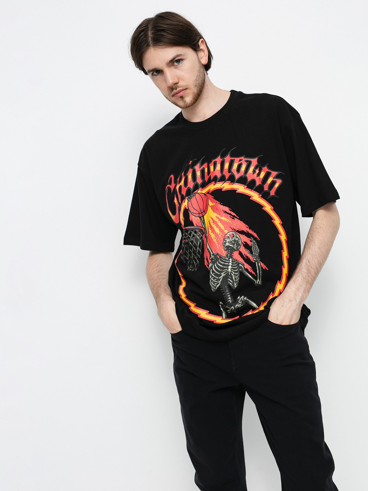 T-shirt Chinatown Market Skelly World Tour (black)
