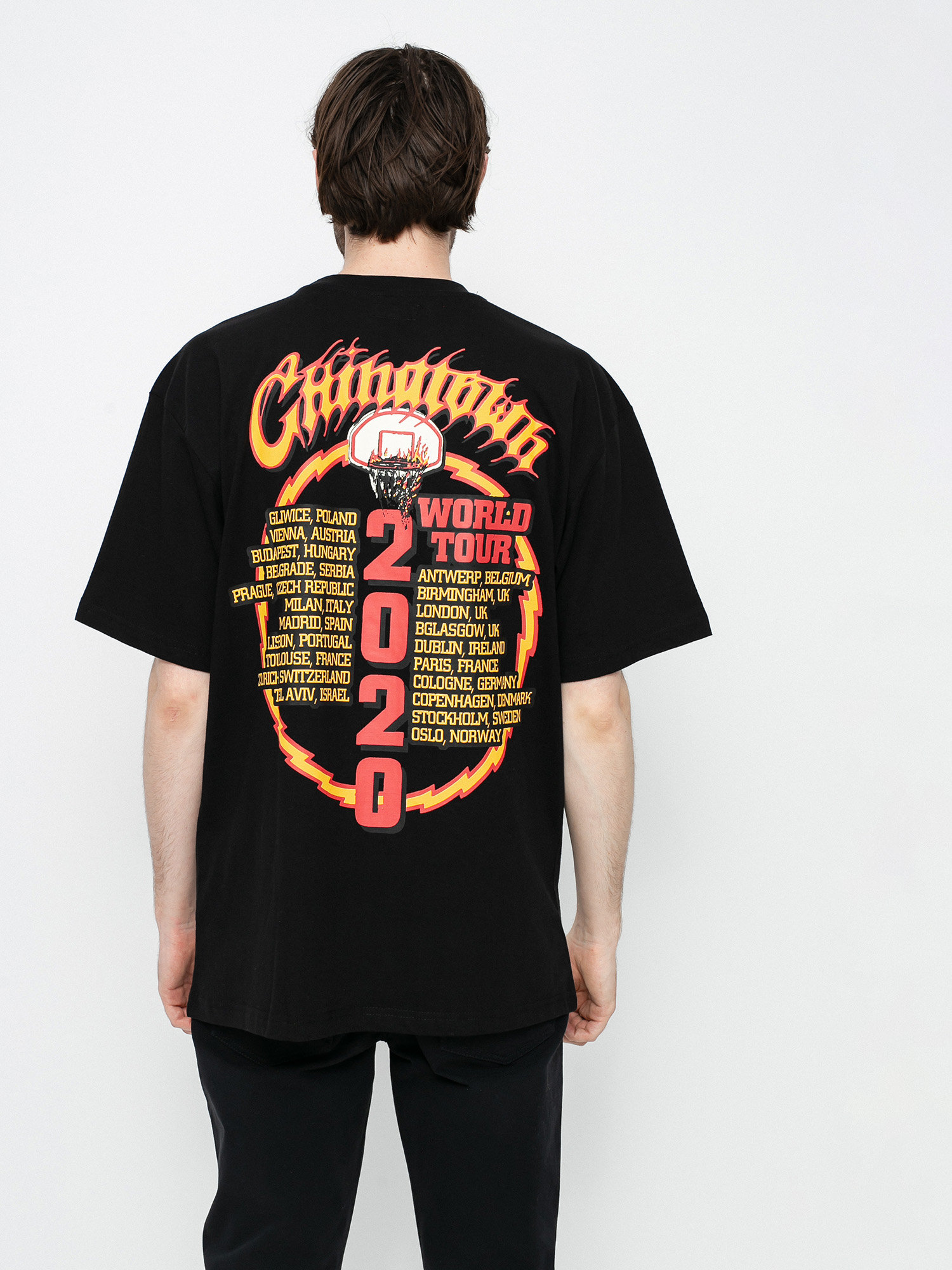 T-shirt Chinatown Market Skelly World Tour (black)