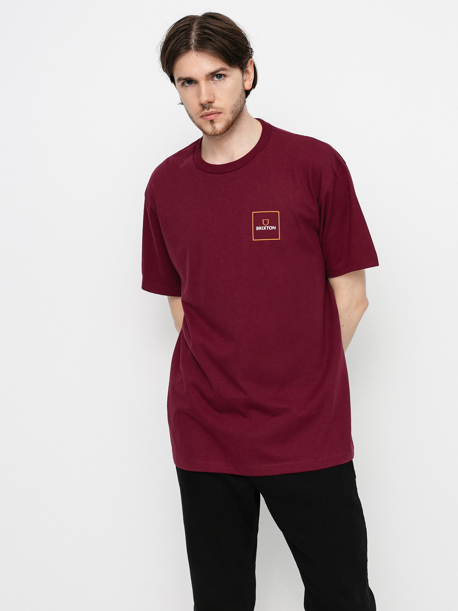T-shirt Brixton Alpha Block (burgundy)