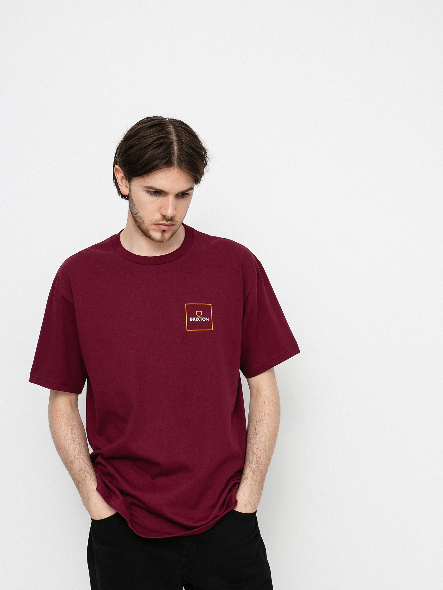 T-shirt Brixton Alpha Block (burgundy)