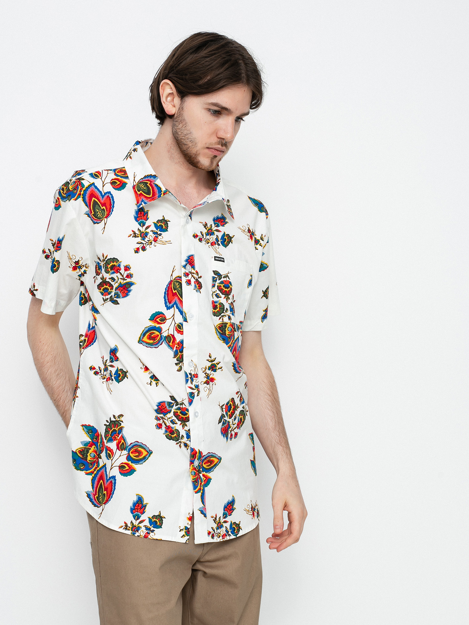 Koszula Brixton Charter Print (off white/red)