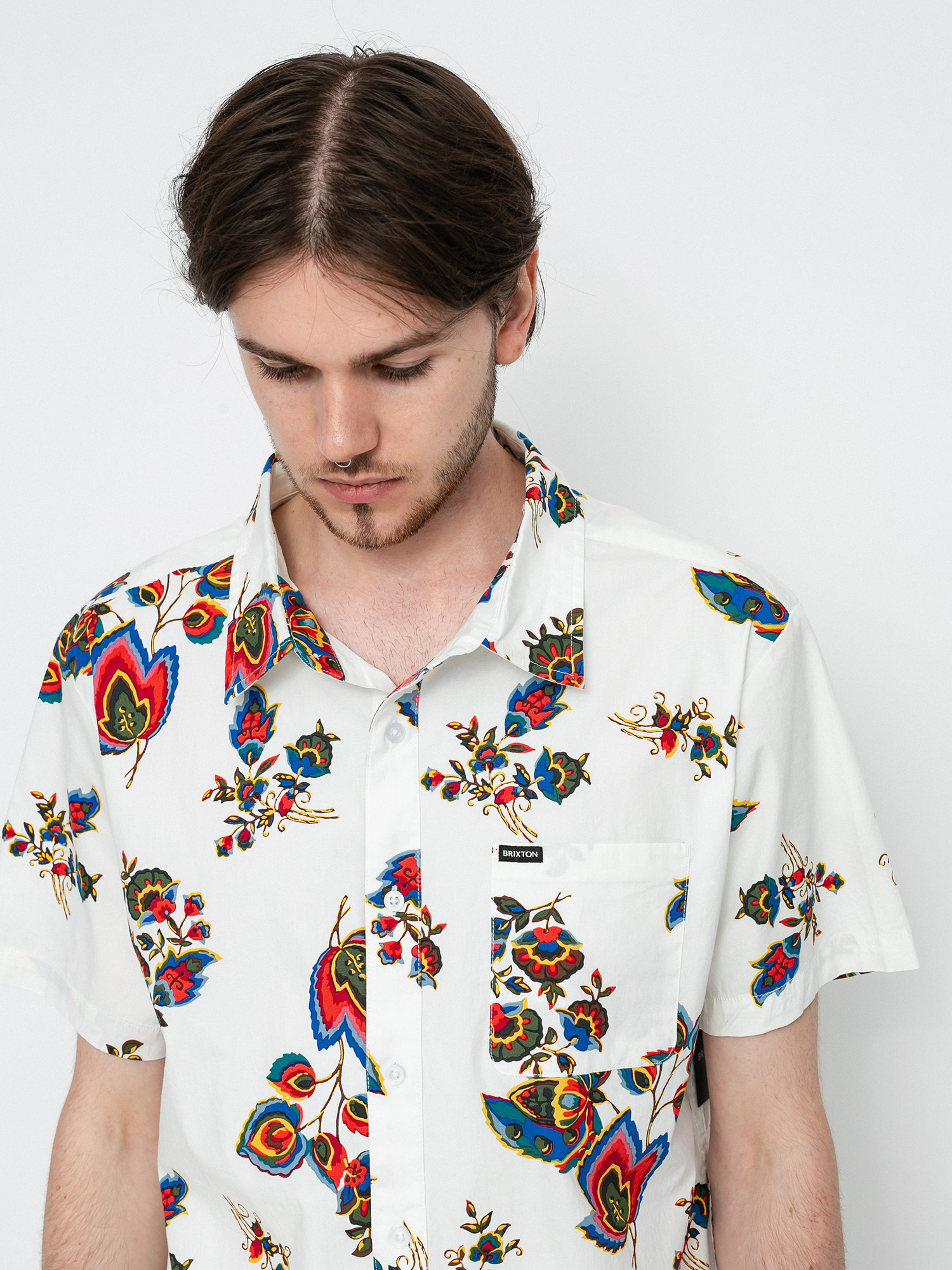 Koszula Brixton Charter Print (off white/red)