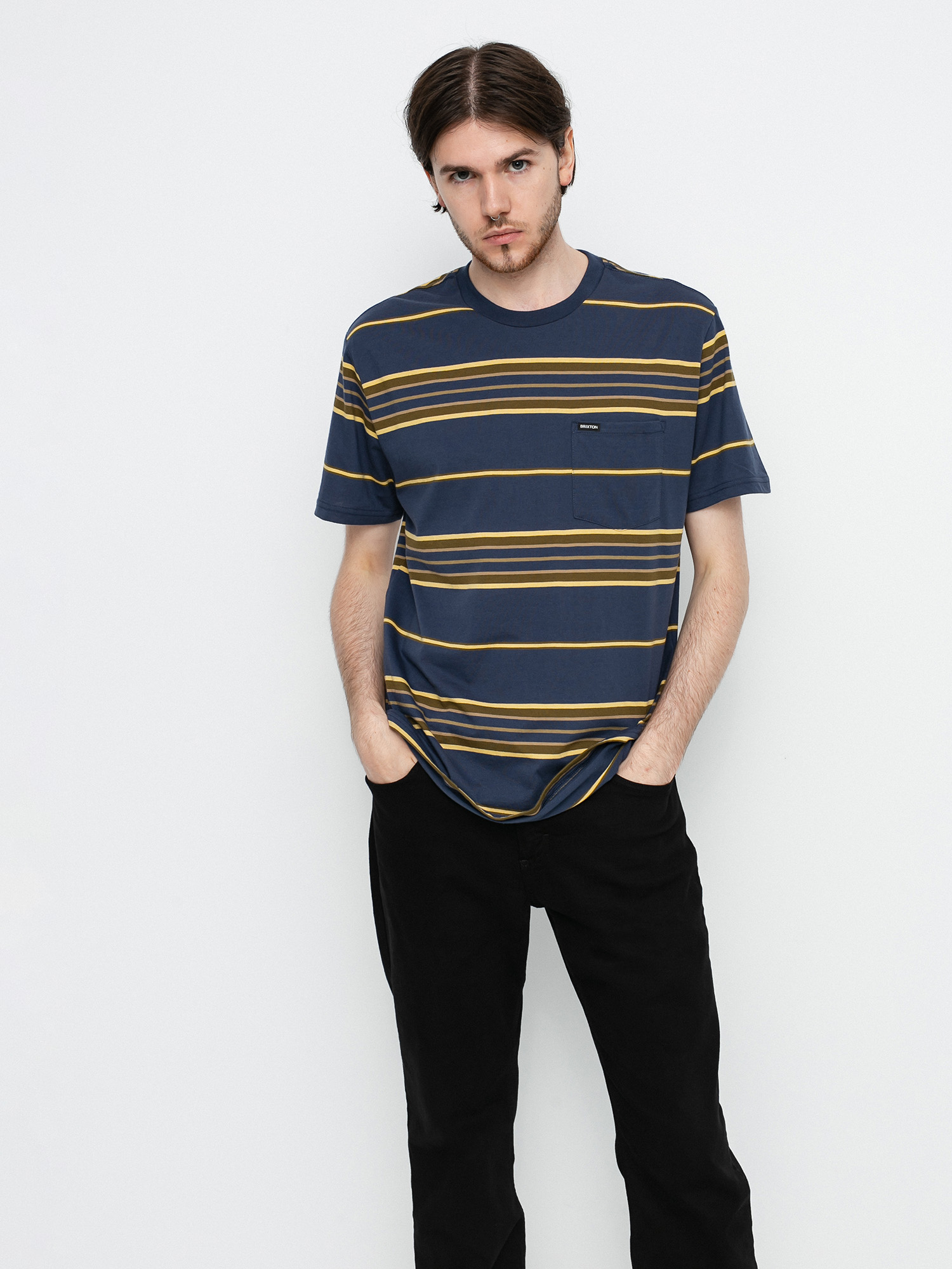 T-shirt Brixton Hilt Pocket (washed navy/blonde)
