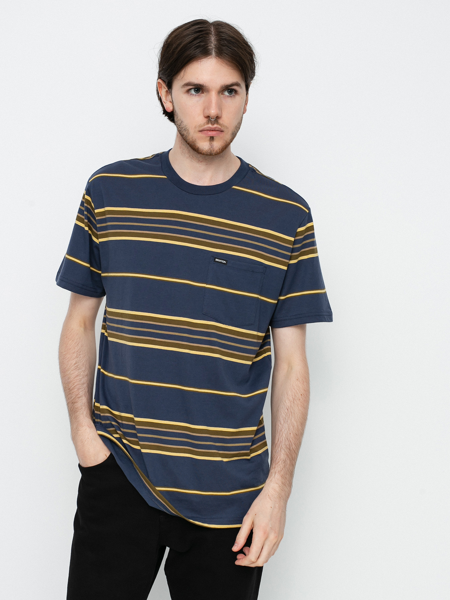 T-shirt Brixton Hilt Pocket (washed navy/blonde)