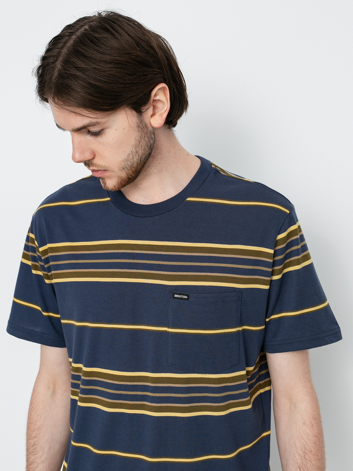 T-shirt Brixton Hilt Pocket (washed navy/blonde)