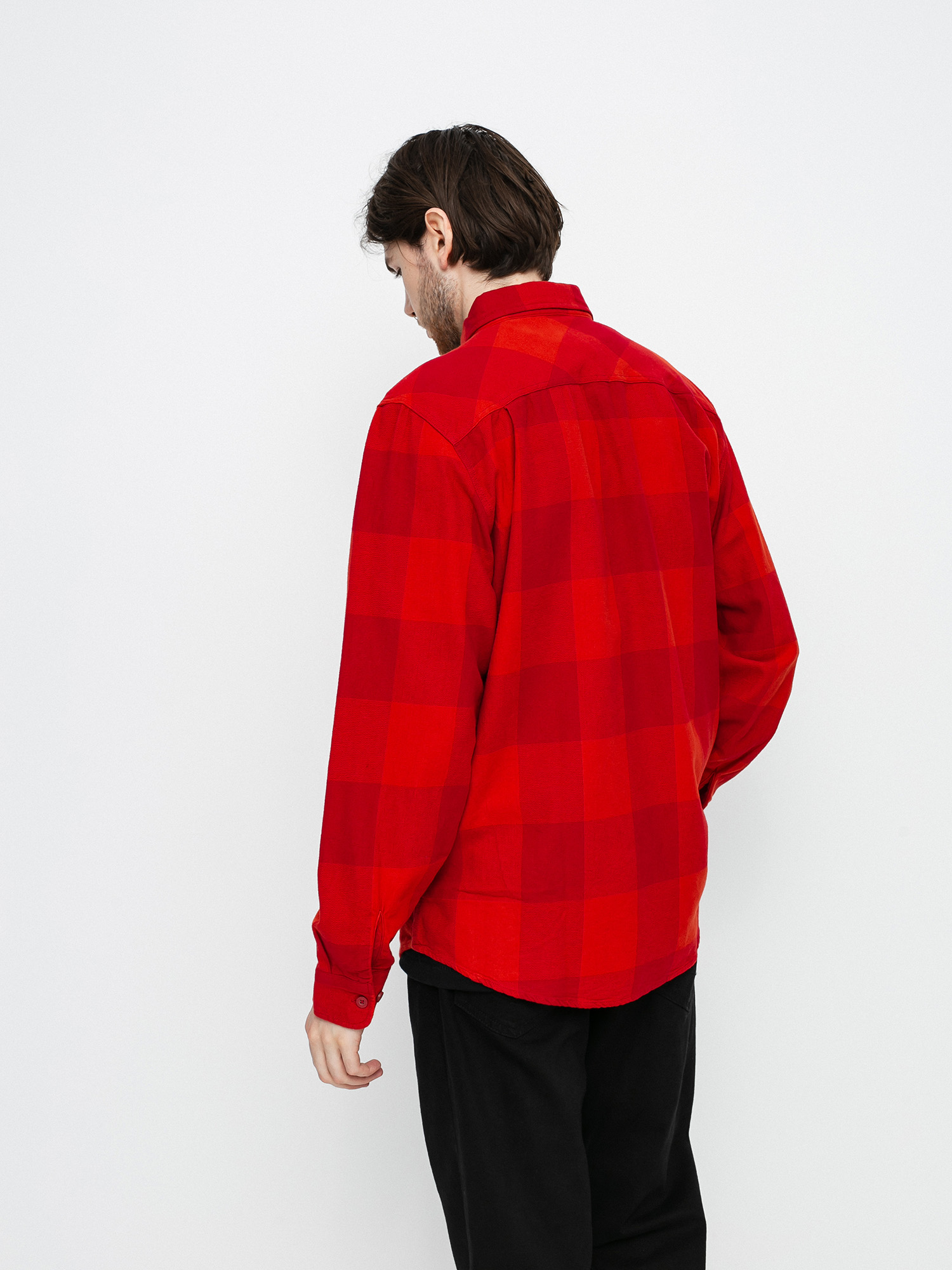 Koszula Brixton Bowery Lw Flannel Ls (crimson/aurora red)