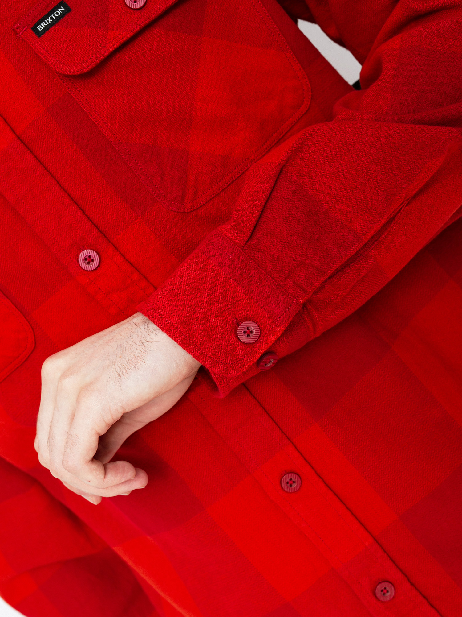 Koszula Brixton Bowery Lw Flannel Ls (crimson/aurora red)