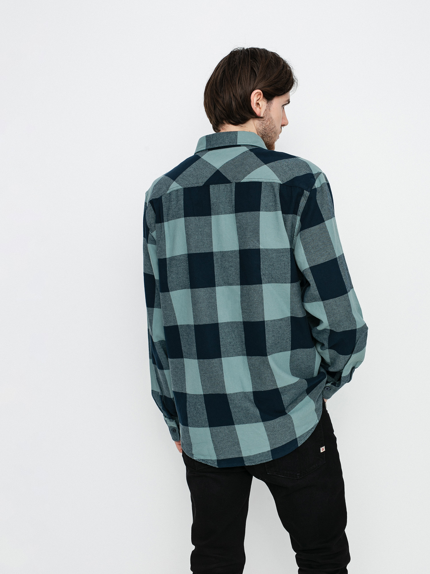 Koszula Brixton Bowery Lw Flannel Ls (washed navy/ocean)
