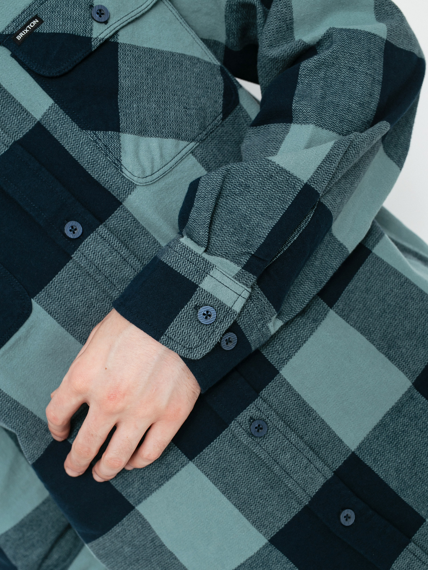 Koszula Brixton Bowery Lw Flannel Ls (washed navy/ocean)