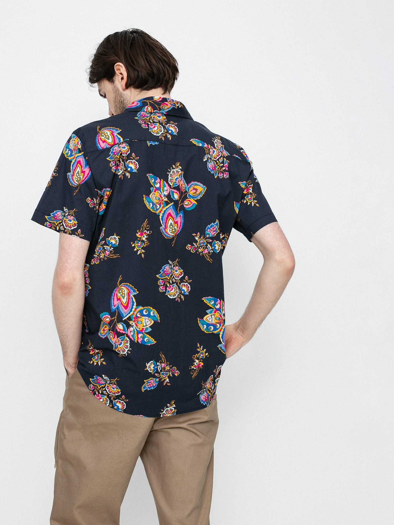 Koszula Brixton Charter Print (black/purple)