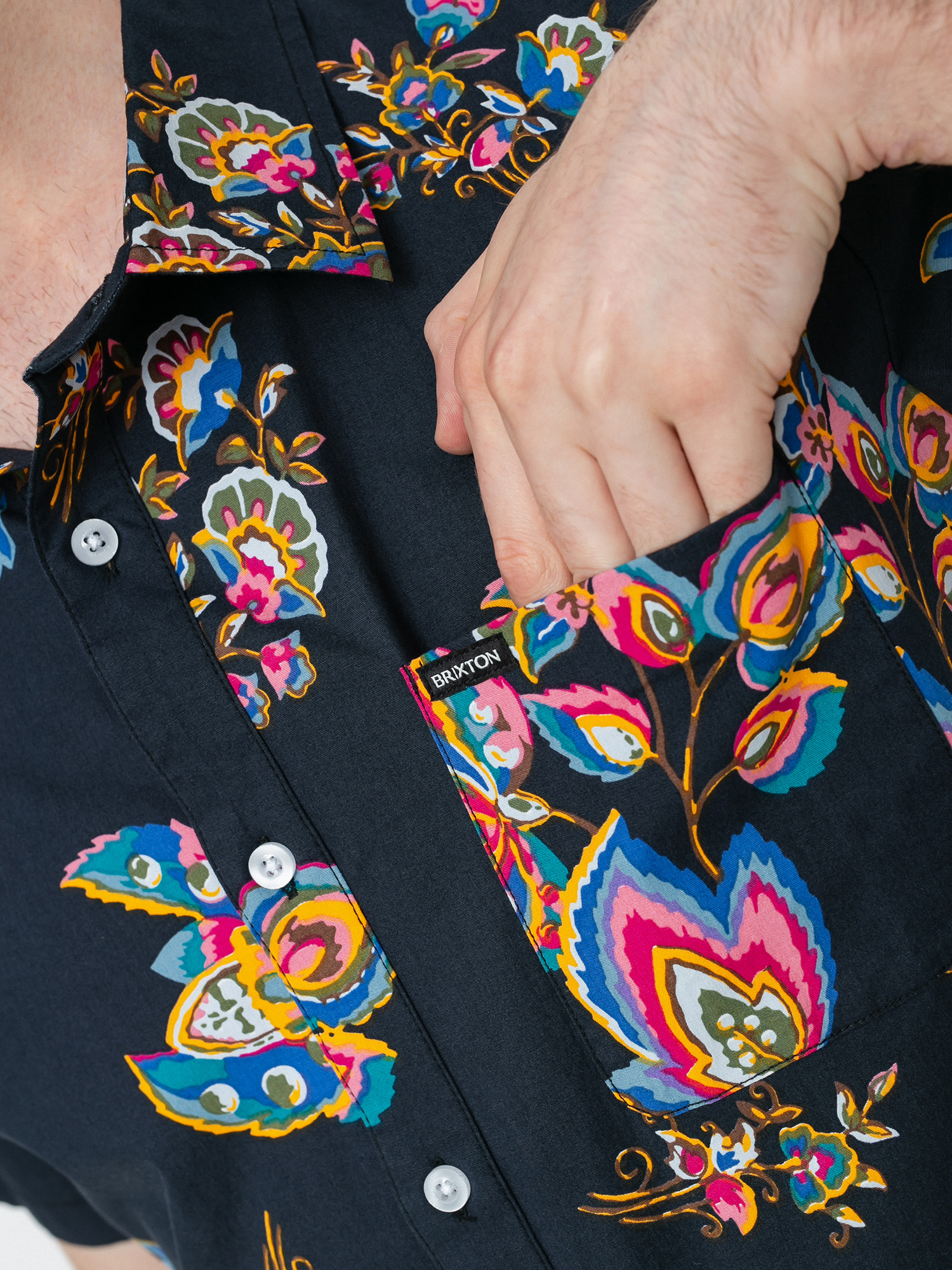 Koszula Brixton Charter Print (black/purple)