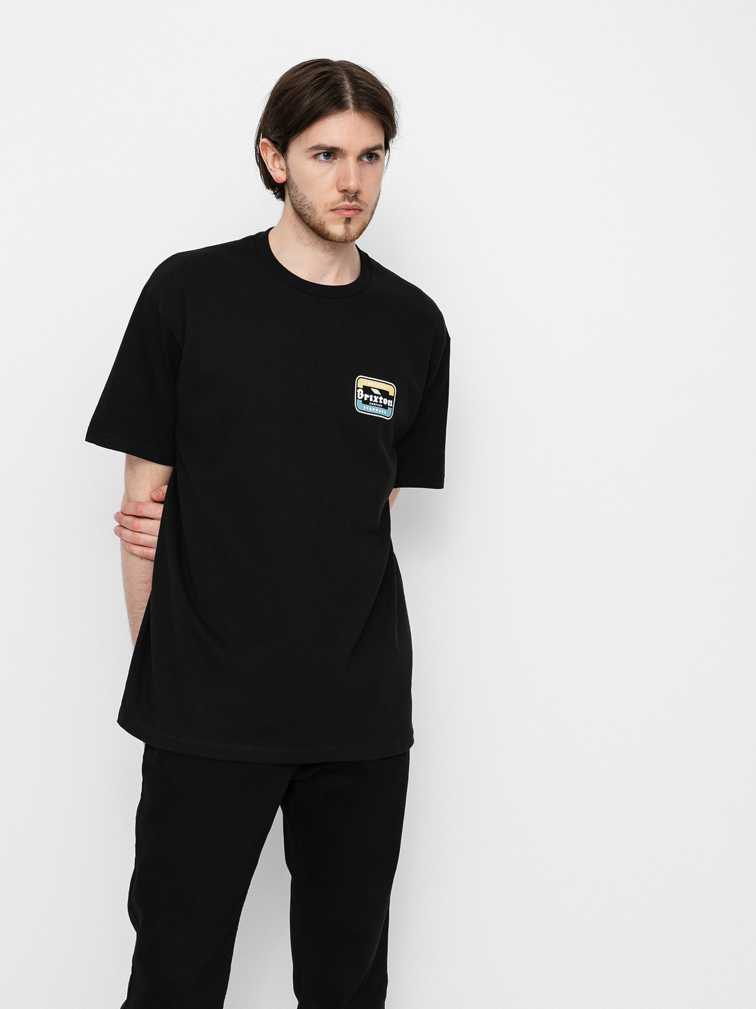 T-shirt Brixton Quill (black/blue)