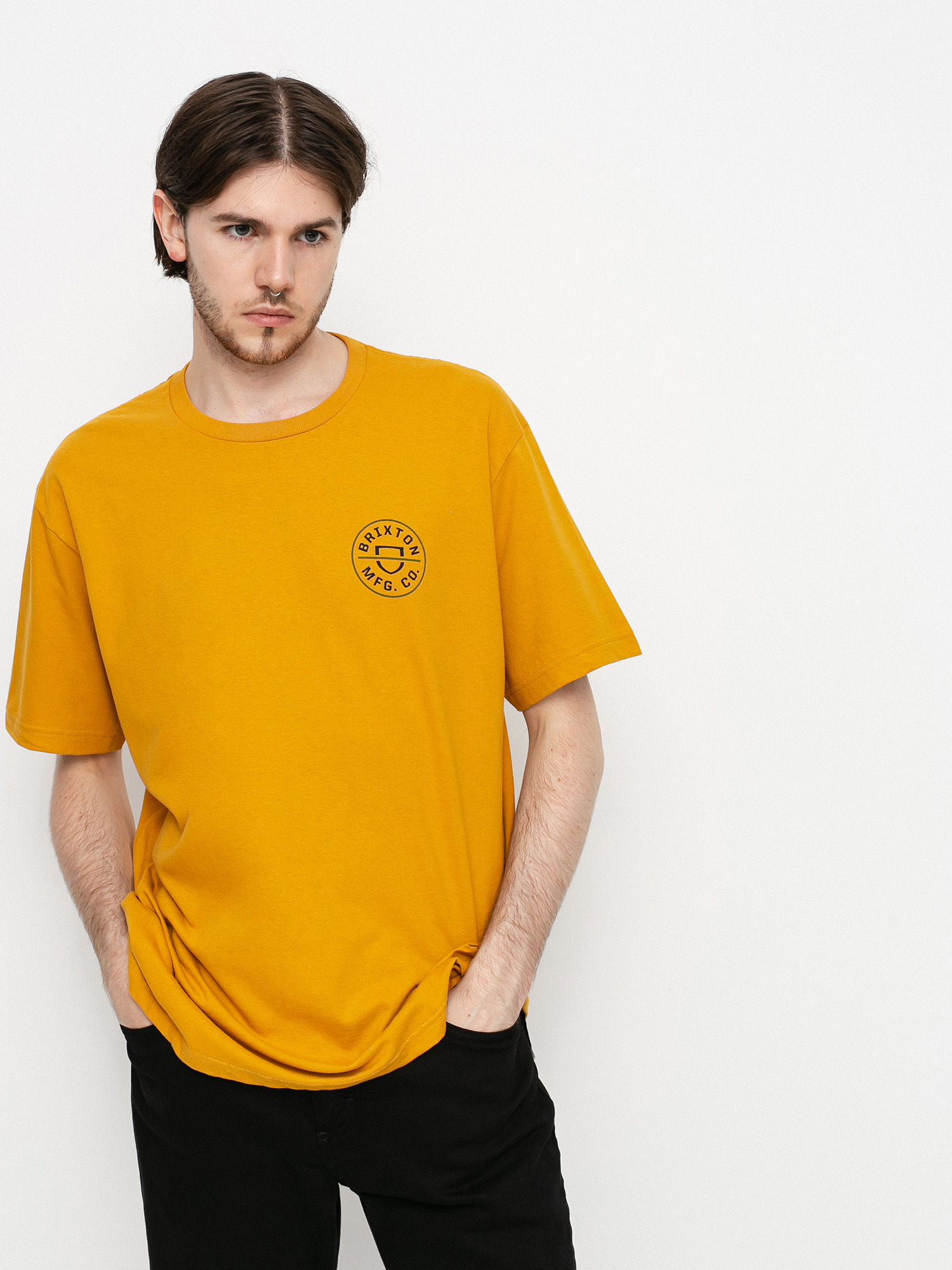 T-shirt Brixton Crest II (antique gold/black)